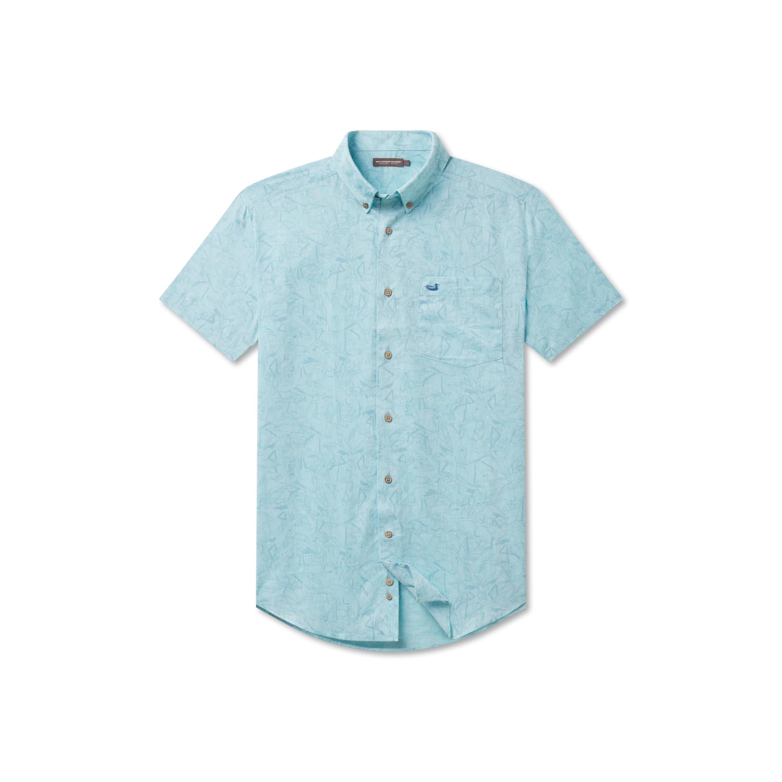 Stylish Island Linen Shirt with Flamingo Print - Breathable Summer Casual Wear for Beach Vacation & Tropical Getaways