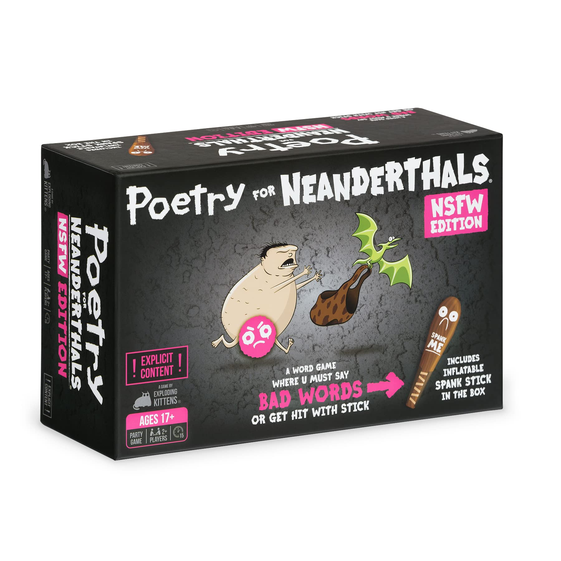 Exploding Kittens Poetry for Neanderthals NSFW Edition - Hilarious Adult Card Game for Parties & Game Nights | Fun Group Game for Teens & Adults | Perfect for Bachelor Parties & Drinking Games