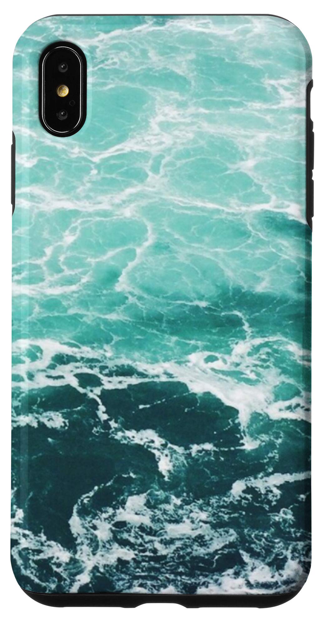 iPhone XS Max Case - Ocean Waves Beach Abstract Design - Durable Protective Cover for Everyday Use, Travel & Outdoor Activities