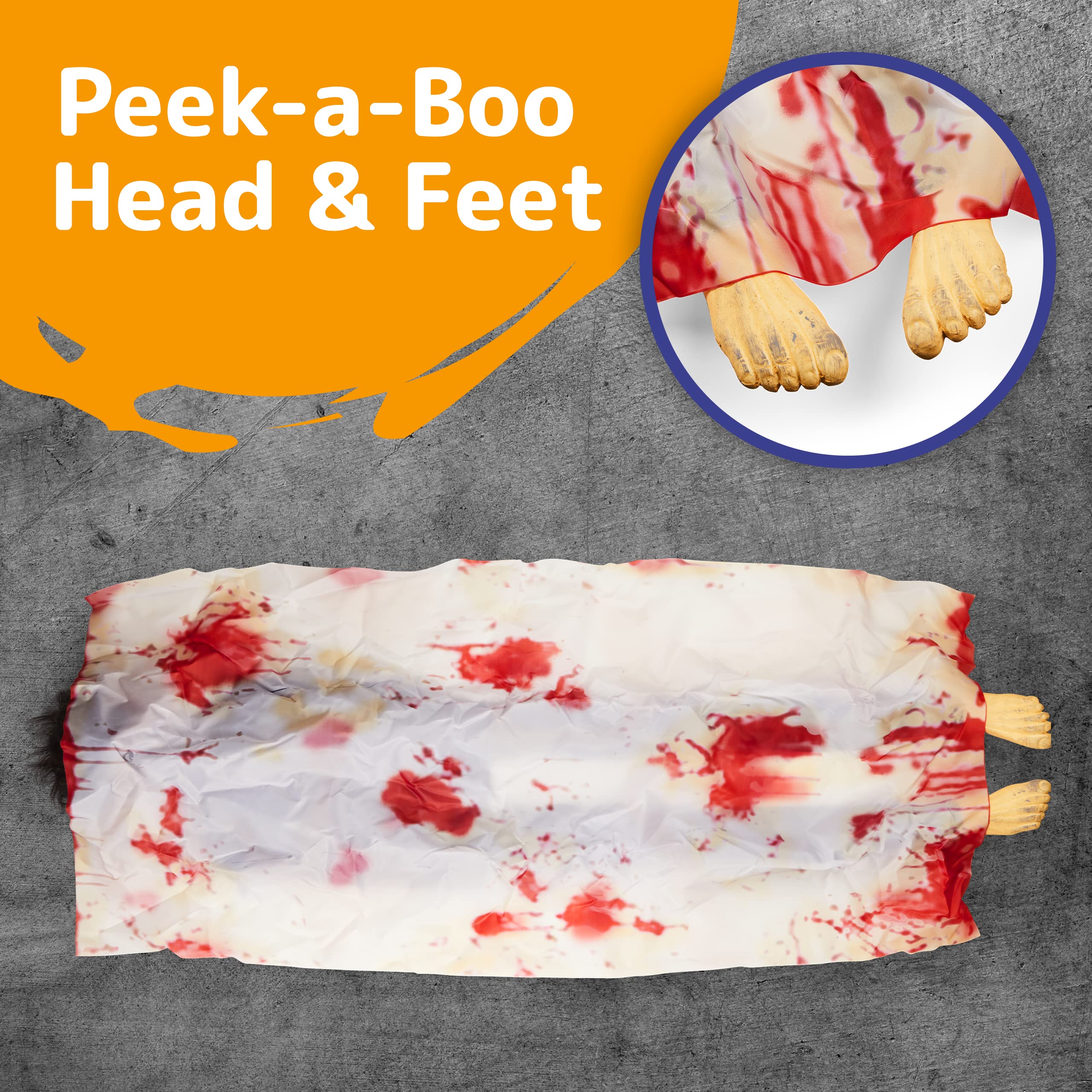 5ft Halloween Dead Body Prop - Scary Haunted House & Cemetery Decor for Outdoor