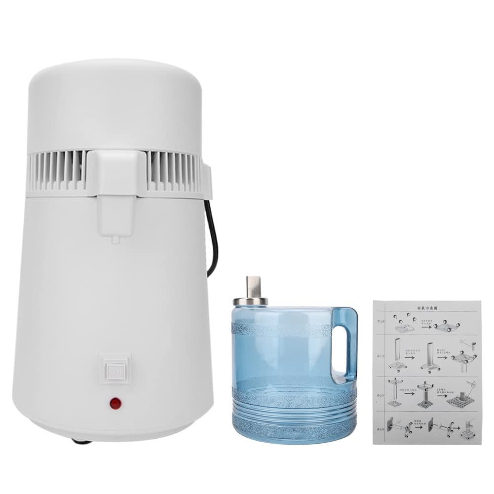 304 Stainless Steel 4L Water Distiller Machine - Pure Water Purifier Filter System for Home, Lab, and Emergency Preparedness
