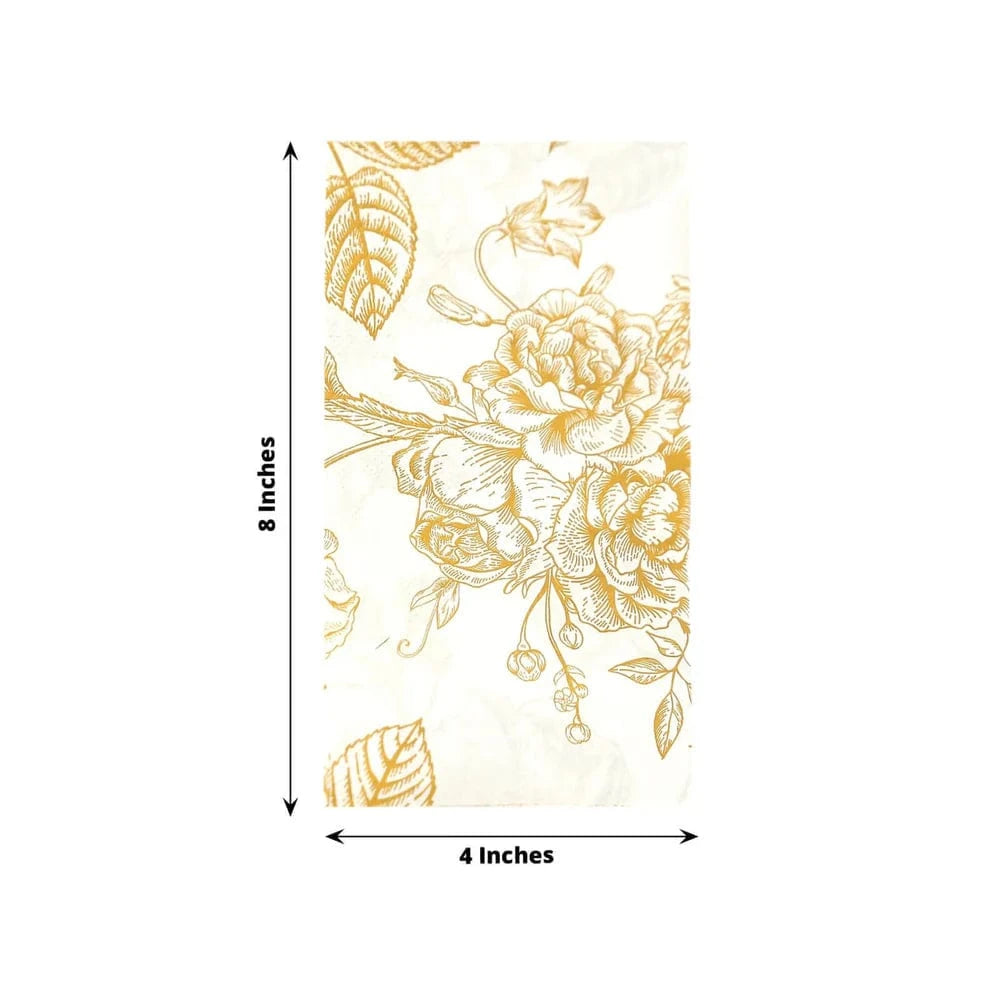 50-Pack Premium 2-Ply French Toile Floral Paper Dinner Napkins - Elegant Table Setting for Weddings, Parties & Fine Dining