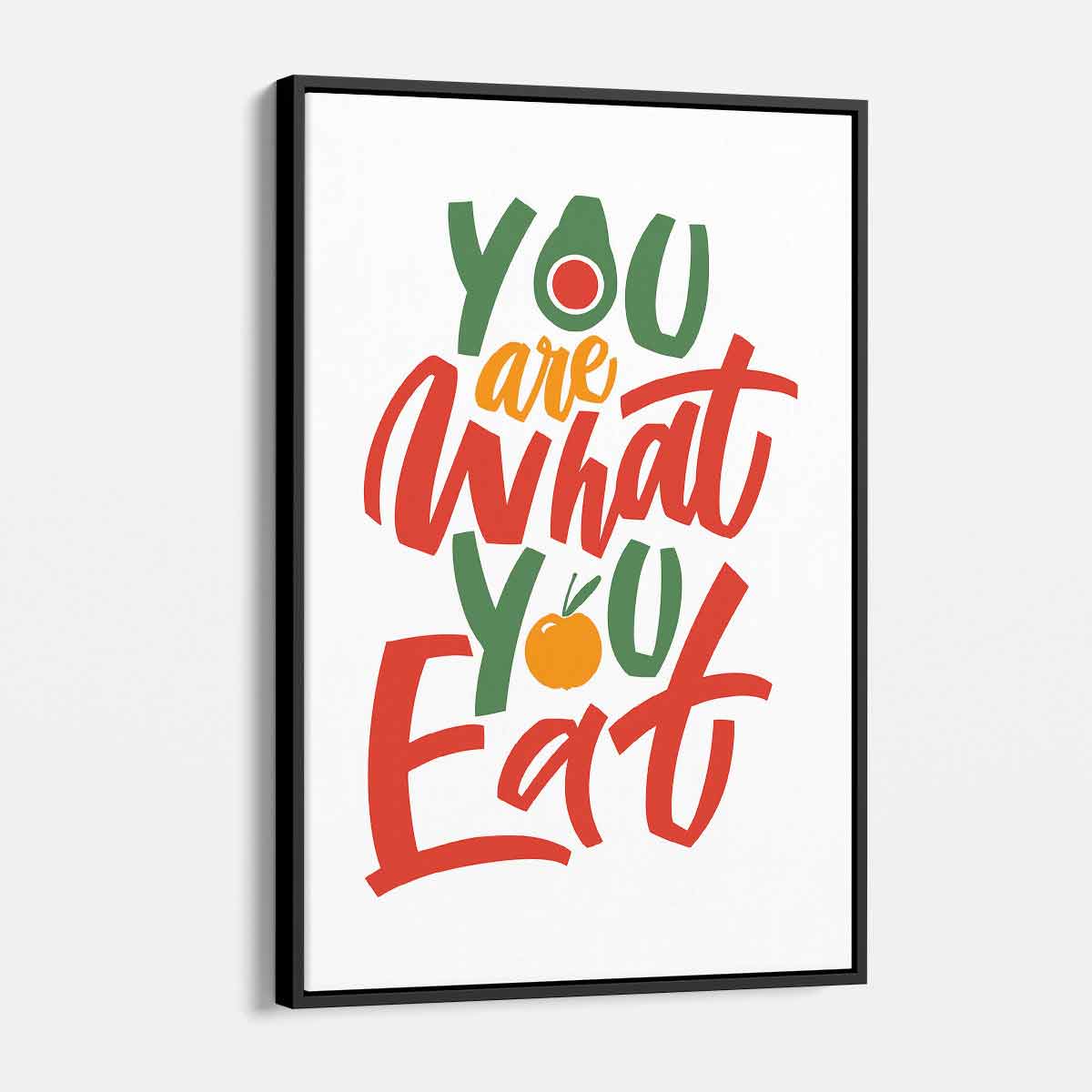 You Are What You Eat Wall Art Canvas - Multi Color Motivational Kitchen Decor for Dining Room & Healthy Eating Inspiration