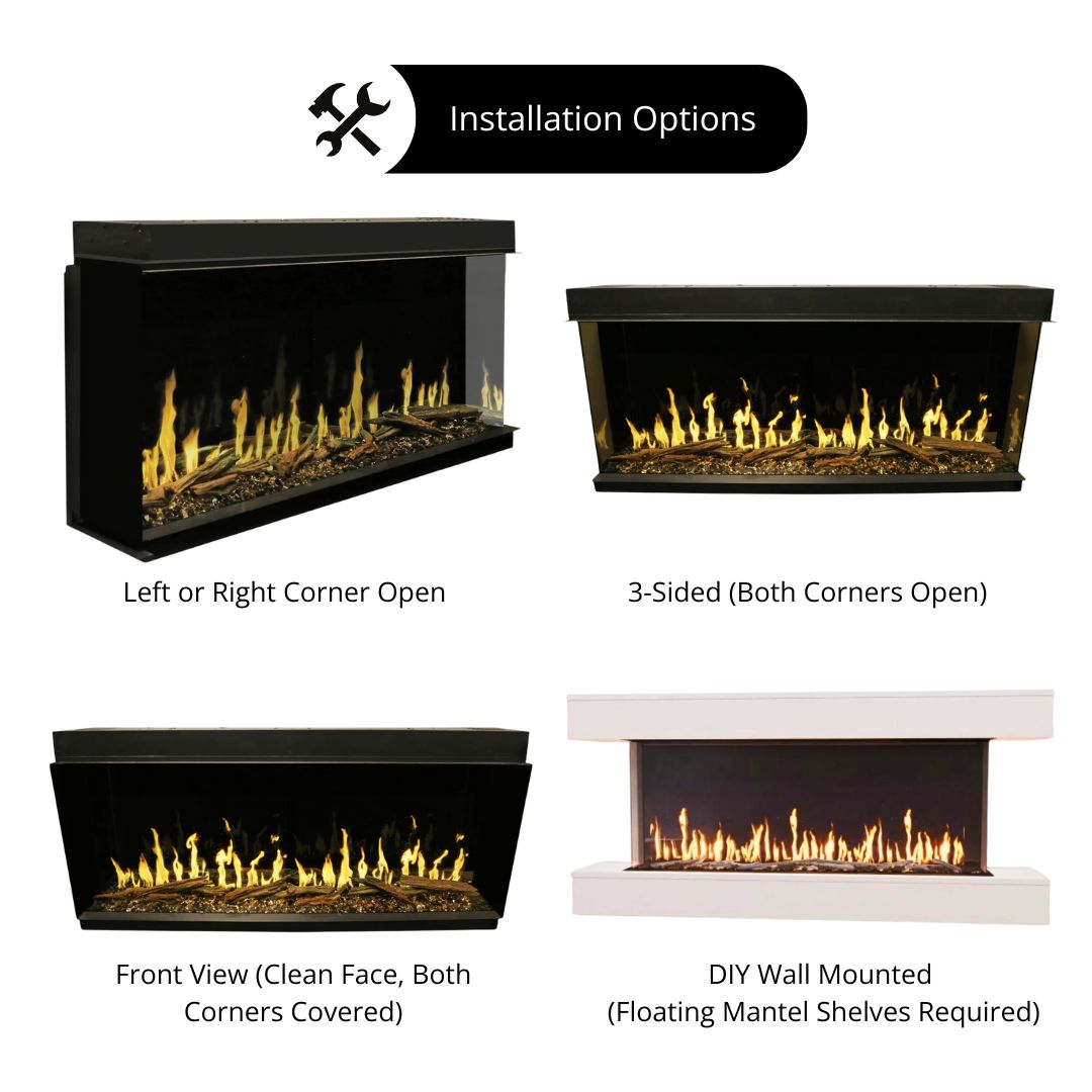 Modern Flames Orion Smart Electric Fireplace - Built-in/Wall Mounted with Realistic Flame Effect - Perfect for Living Rooms, Bedrooms & Home Theater Ambiance