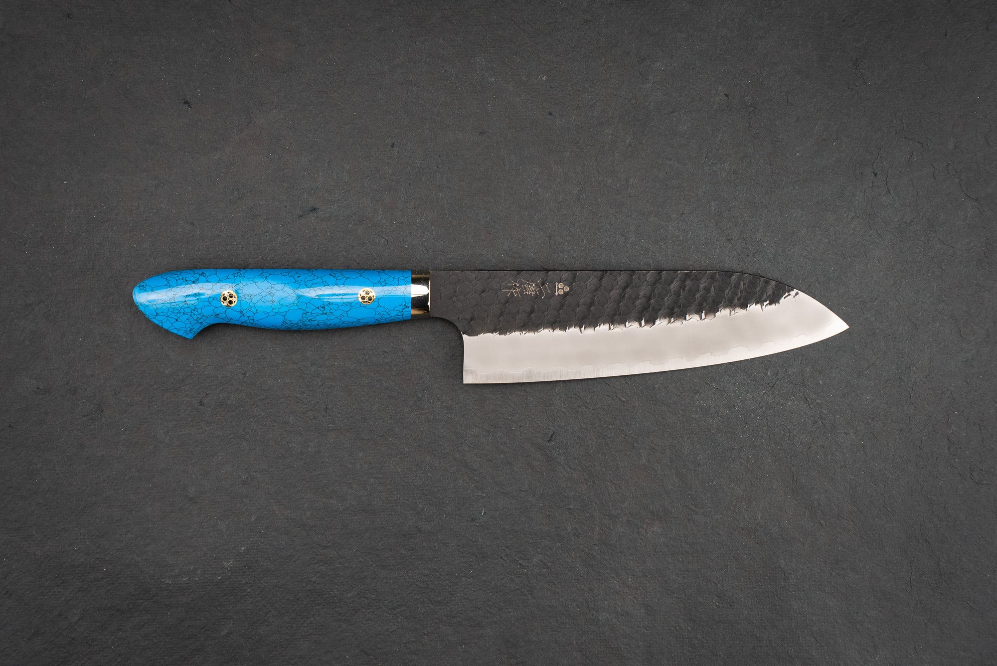 Nigara SG2 Kurouchi Tsuchime Western Santoku Knife 180mm - Premium Japanese Kitchen Knife for Slicing, Dicing & Chopping - Perfect for Home Chefs & Professional Kitchens