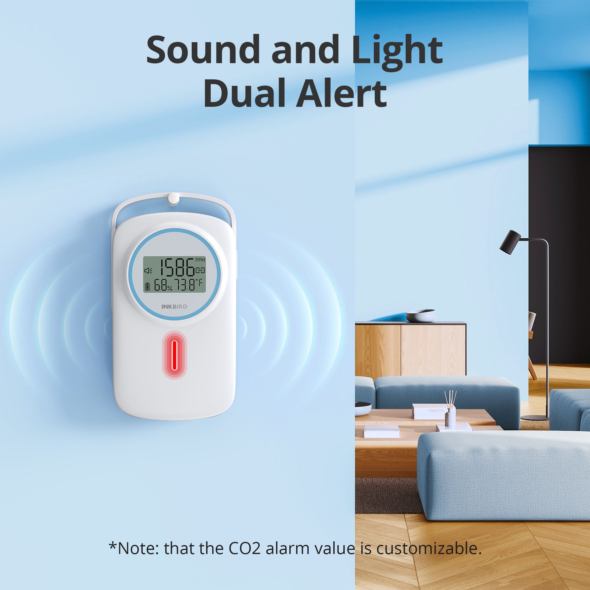 Bluetooth 3-in-1 Indoor Air Quality Monitor IAM T2 - CO2, PM2.5 & Temperature Detector for Home, Office & Nursery | Real-Time Air Pollution Tracking