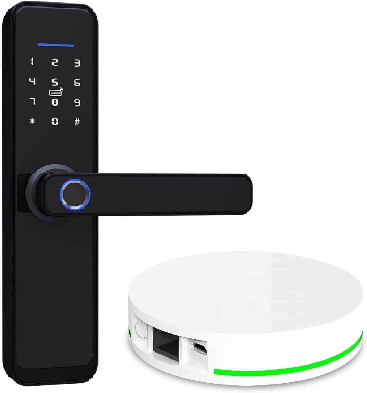 BENEXMART Zigbee Smart Electronic Biometric Door Lock with Auto Lock - Touch Keypad, App, Fingerprint & IC Card Unlock - Compatible with Apple Homekit & Zigbee Hub (180mm, Left/Right Door) - Perfect for Smart Home Security & Apartment Access Control