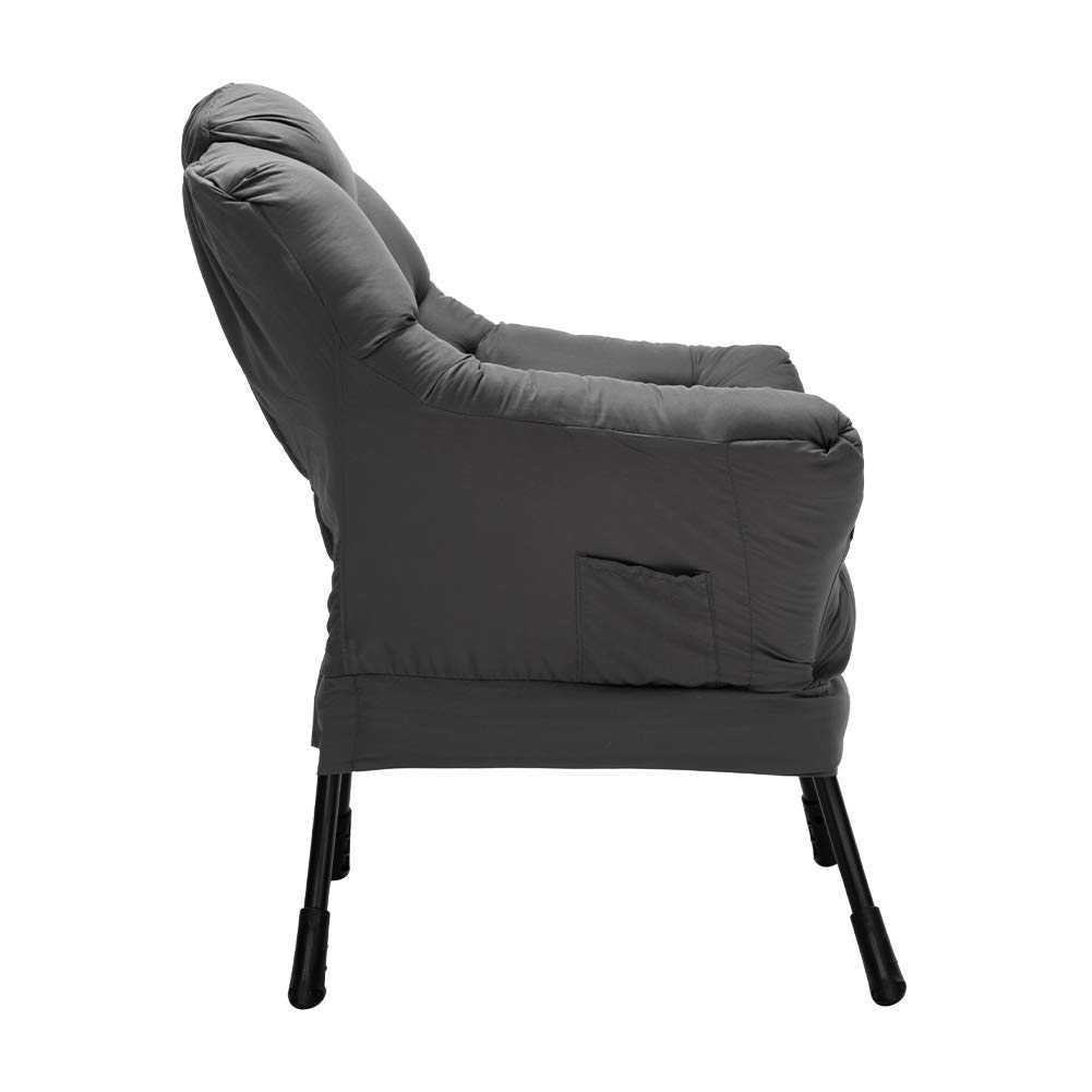 HollyHOME Oversized Fabric Lounge Chair - Dark Grey Accent Reading Chair with Armrests for Living Room, Bedroom & Dorm | Cozy Comfort for Relaxing, Reading & Napping