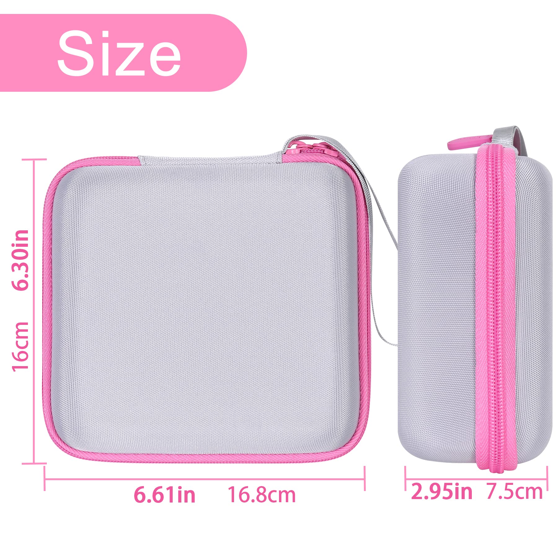 Aenllosi Hard Carrying Case for Vixic D1600 Rechargeable Label Printer - Durable Protective Cover, Pink | Perfect for Office, Warehouse & Retail Labeling Organization