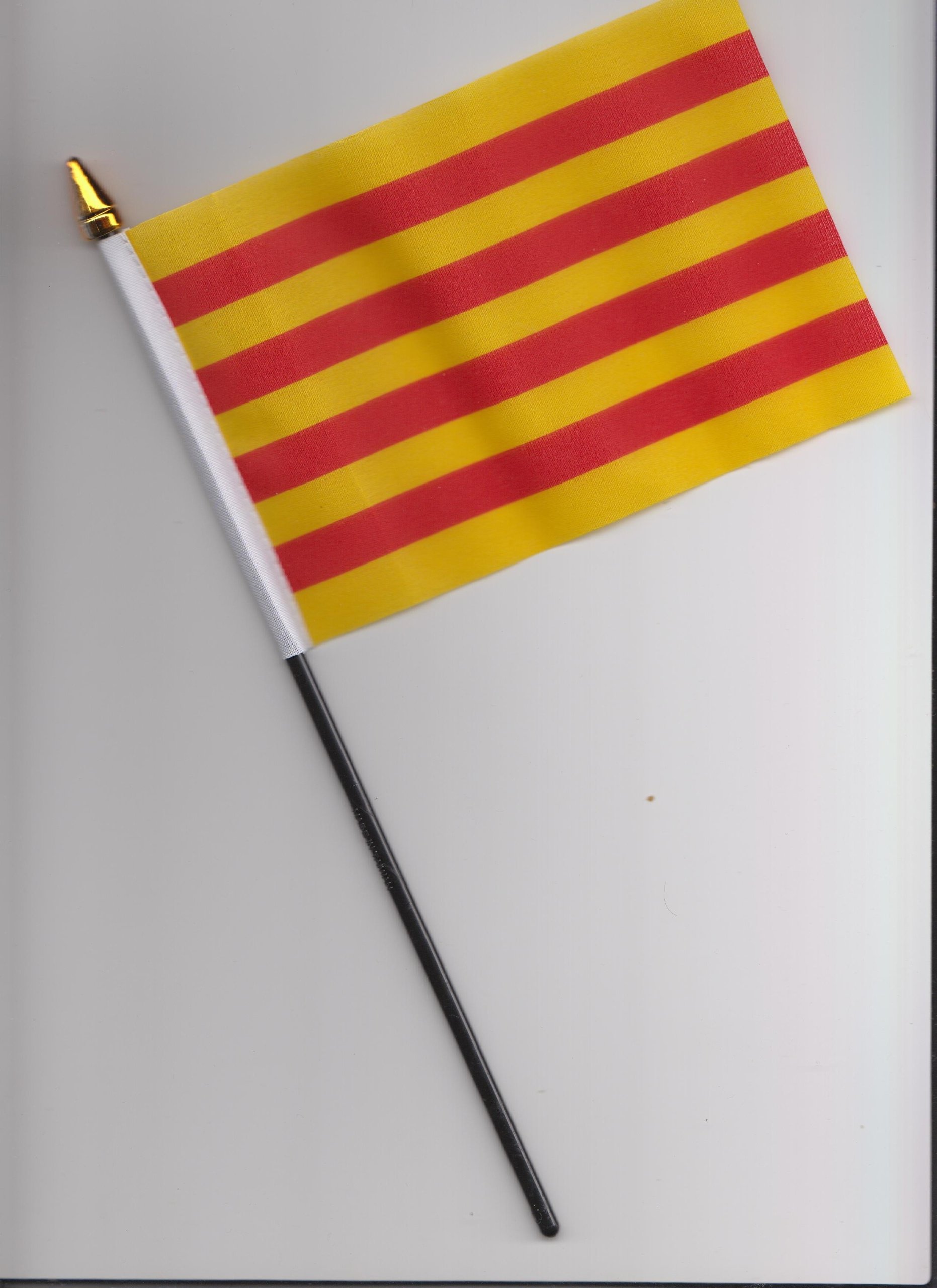 Spain Catalonia Hand Flag 25cm - Premium Quality Polyester Mini Banner for Sports Events, Parties & Home Decor - Perfect for Football Games, Festivals & Catalan Pride Celebrations