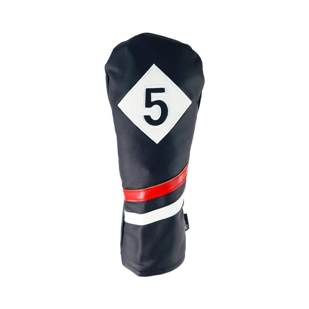Ram Golf Premium Vintage Style PU Leather Headcovers - Retro Black for Irons, Woods & Hybrids, Perfect for Classic Golf Enthusiasts