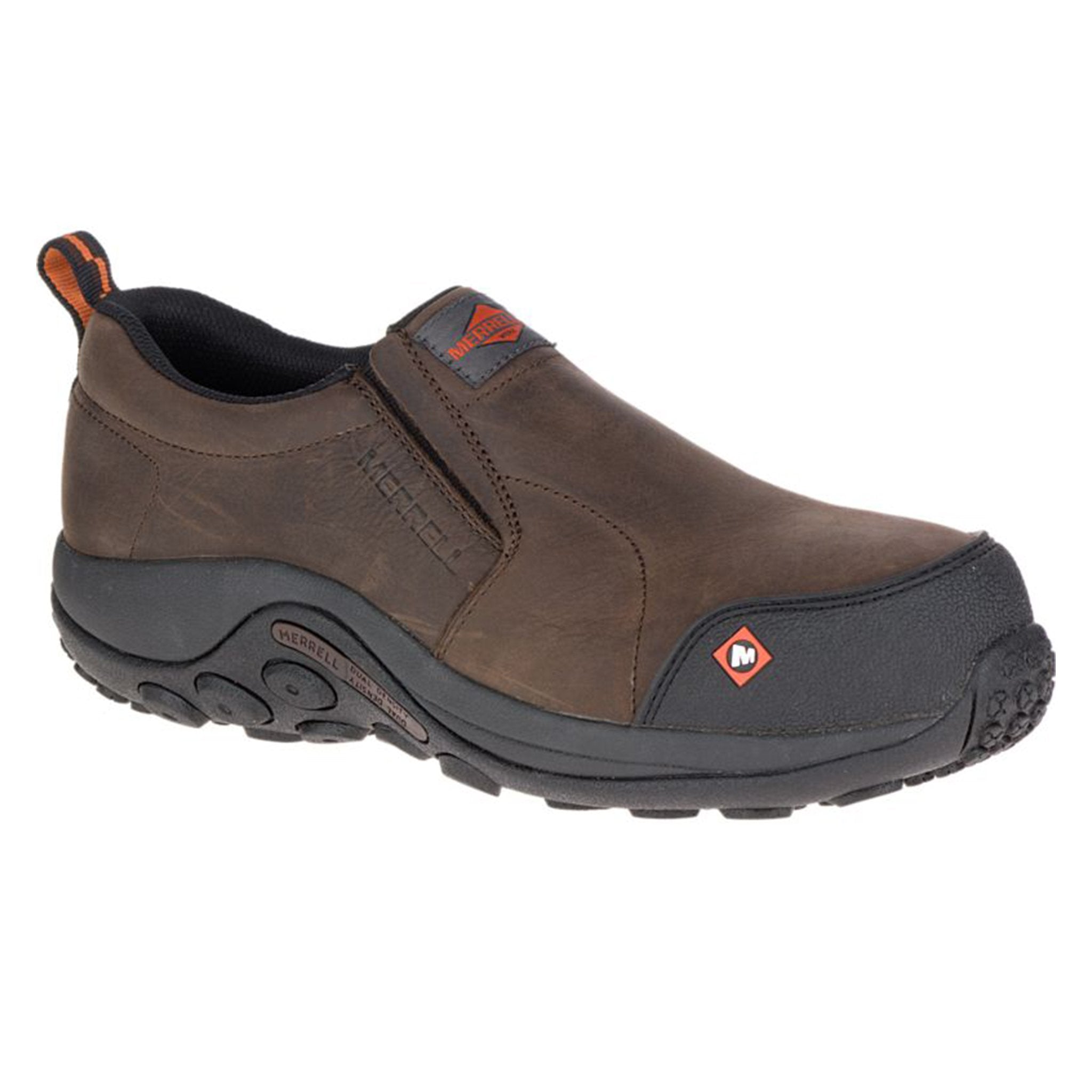 Merrell Jungle Moc Men's Composite Toe Slip-On Work Shoes - Safety Toe, Comfortable & Durable for Construction, Warehouse & Outdoor Work (Espresso, J003345W)