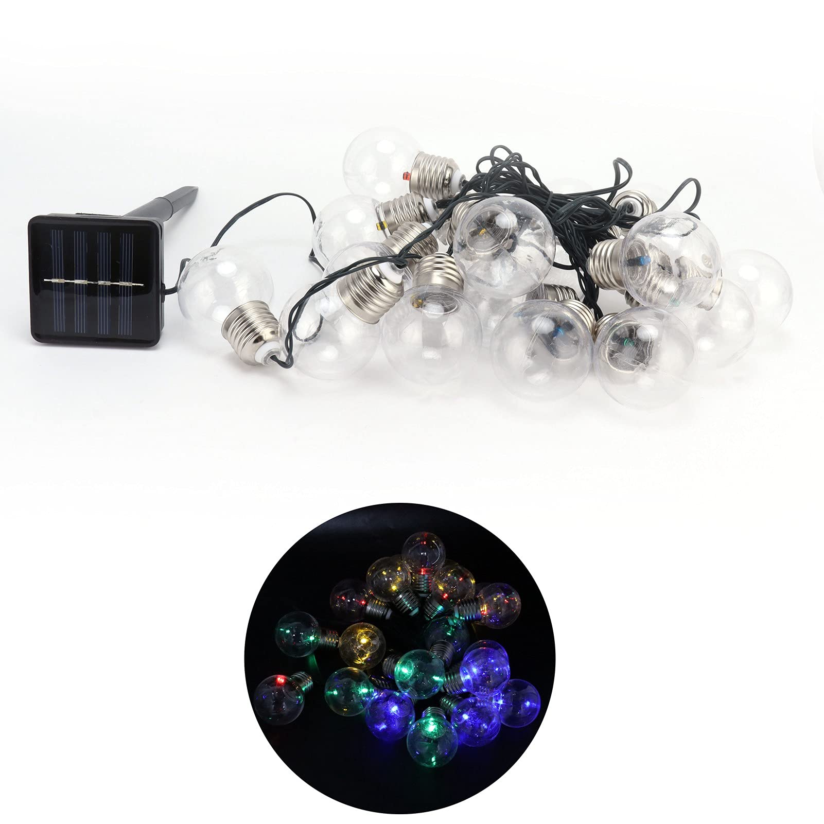 20LED Solar String Lights - Color Changing Outdoor Lights with Smart Light Control, Dimmable & Energy Efficient for Courtyard, Garden, Beach, Patio Decor