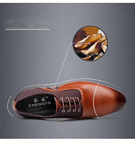 Men's Pointed Toe Oxford Dress Shoes - Business Formal Leather Loafers Slip-On for Office, Wedding & Professional Events