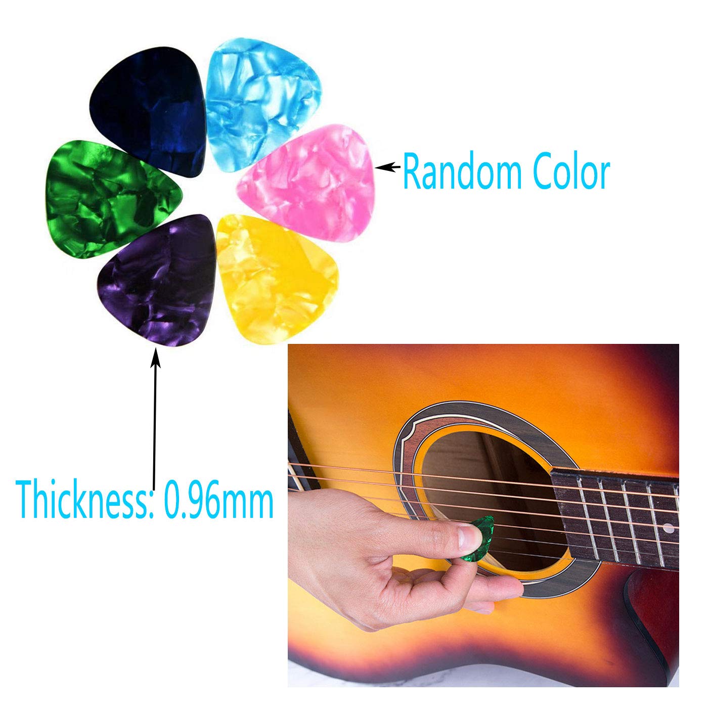 48Pcs Silicone Guitar Finger Protectors - 4 Sizes Finger Guards with 5Pcs Thumb & Forefinger Picks + 10 Guitar Picks for Ukulele, Electric Guitar - Perfect for Practice, Beginners & Long Playing Sessions
