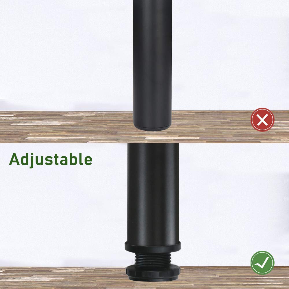 QLLY 12 Inch Adjustable Metal Table Legs - Heavy Duty Black Furniture Legs Set of 4 for Coffee Tables, End Tables & DIY Projects - Perfect for Home Office, Living Room & Modern Decor