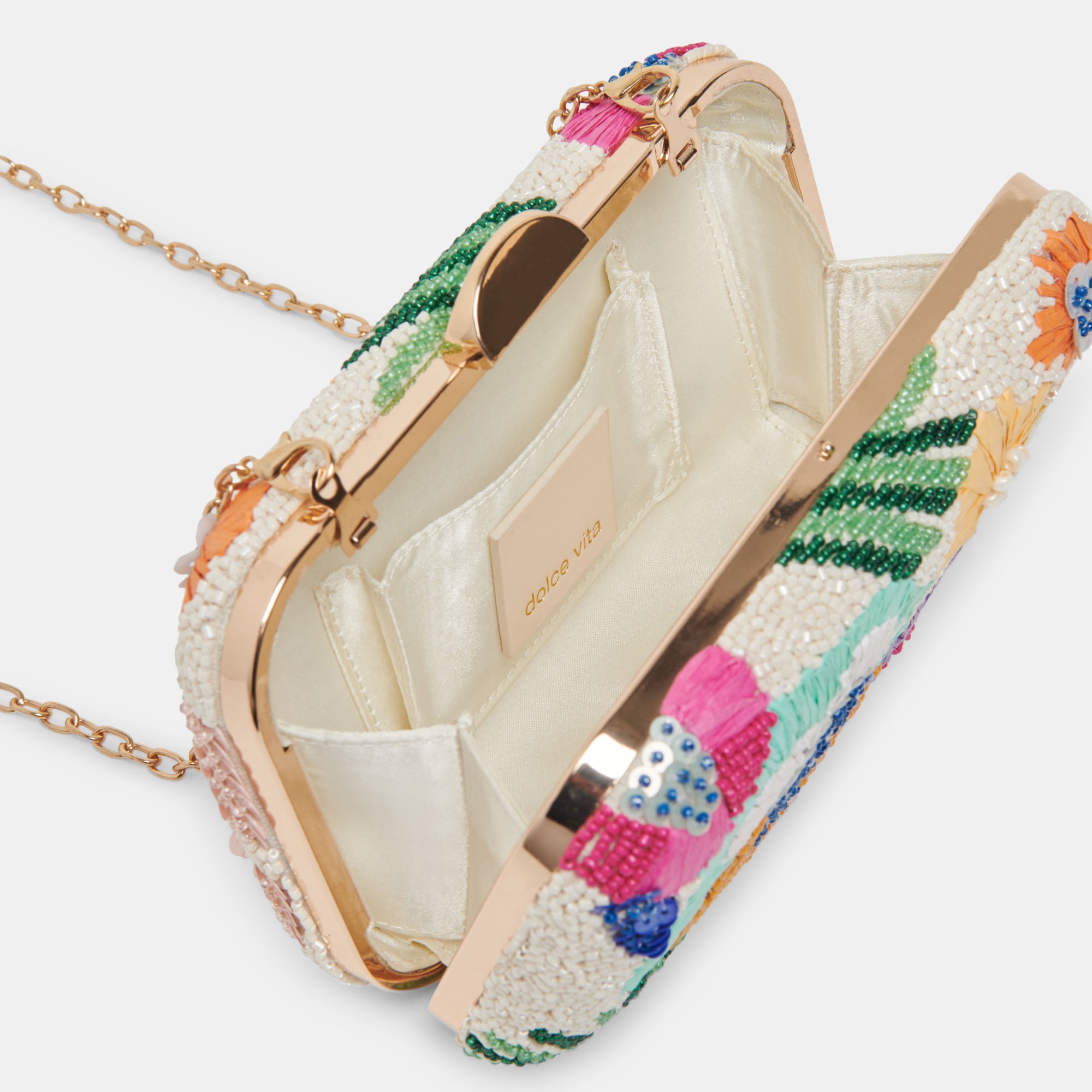 Pastel Multi Beaded Daisy Clutch - Elegant Women's Evening Bag for Parties, Weddings & Special Occasions
