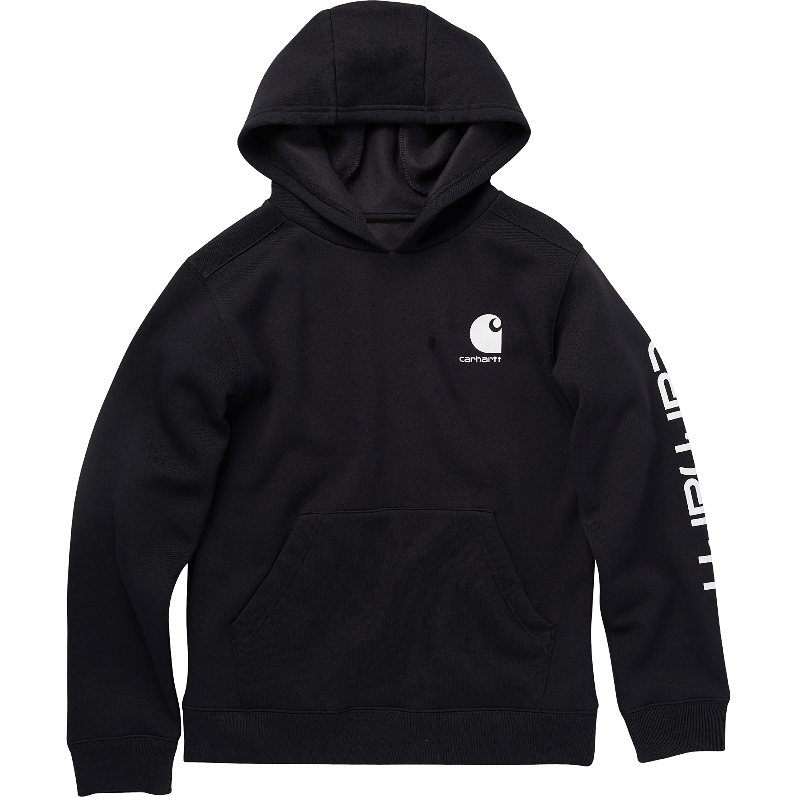 Carhartt Boys' Long-Sleeve Hooded Graphic Sweatshirt | Durable Cotton Pullover for Kids | Perfect for School, Outdoor Play & Winter Activities