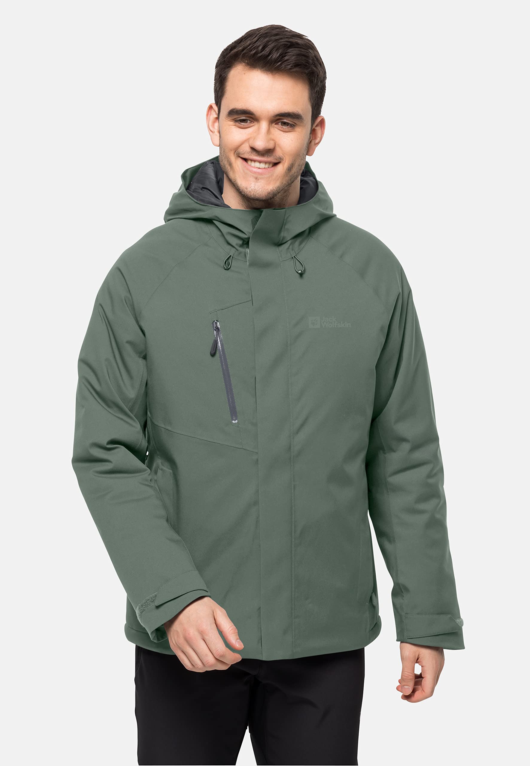 Jack Wolfskin Men's Troposphere Waterproof Hiking Jacket - Lightweight Windproof Outdoor Shell for Camping & Mountain Climbing