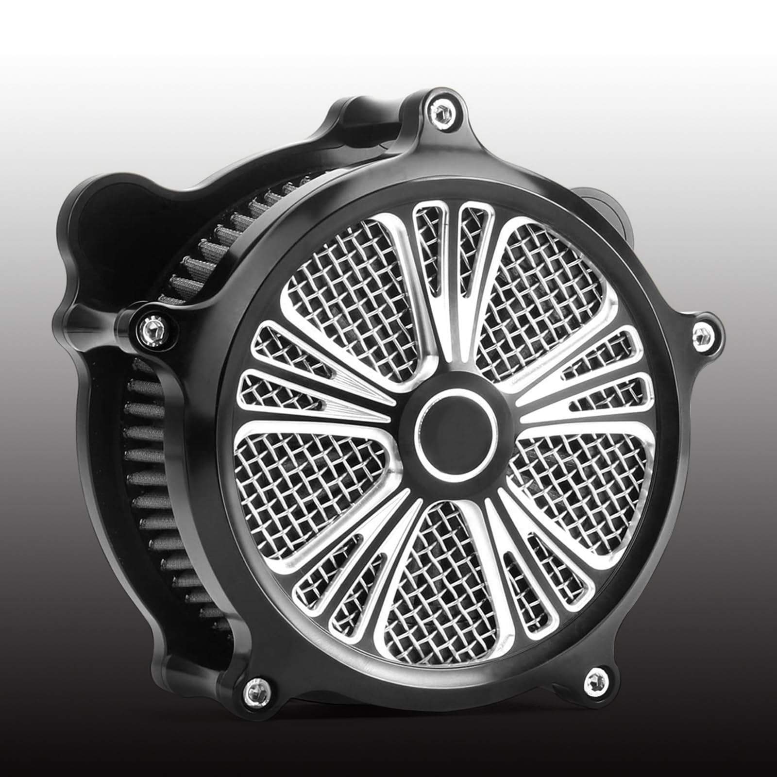 INDNICE Black Air Intake Filters for Harley Davidson Dyna, Street Bob, Softail Heritage & Electra Glide 2001-2007 - High Performance Motorcycle Air Filter Replacement (Black) - Perfect for Road Trips & Custom Bike Builds