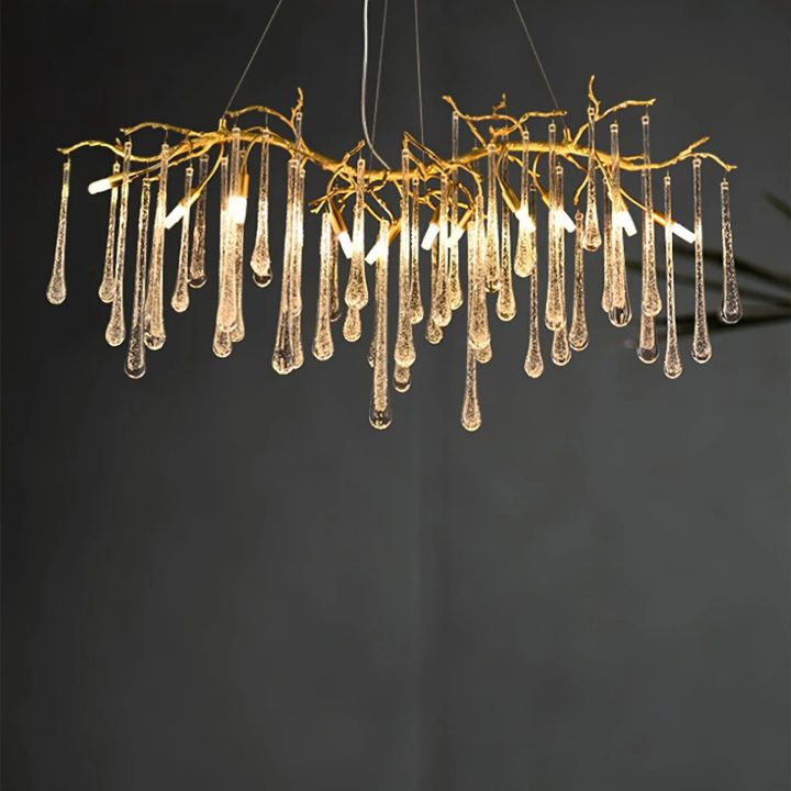 Handmade Aqua Macrame Chandelier - Boho Ceiling Light Fixture for Living Room, Bedroom & Dining Room Decor | Waterproof Hanging Lamp for Indoor & Outdoor Use