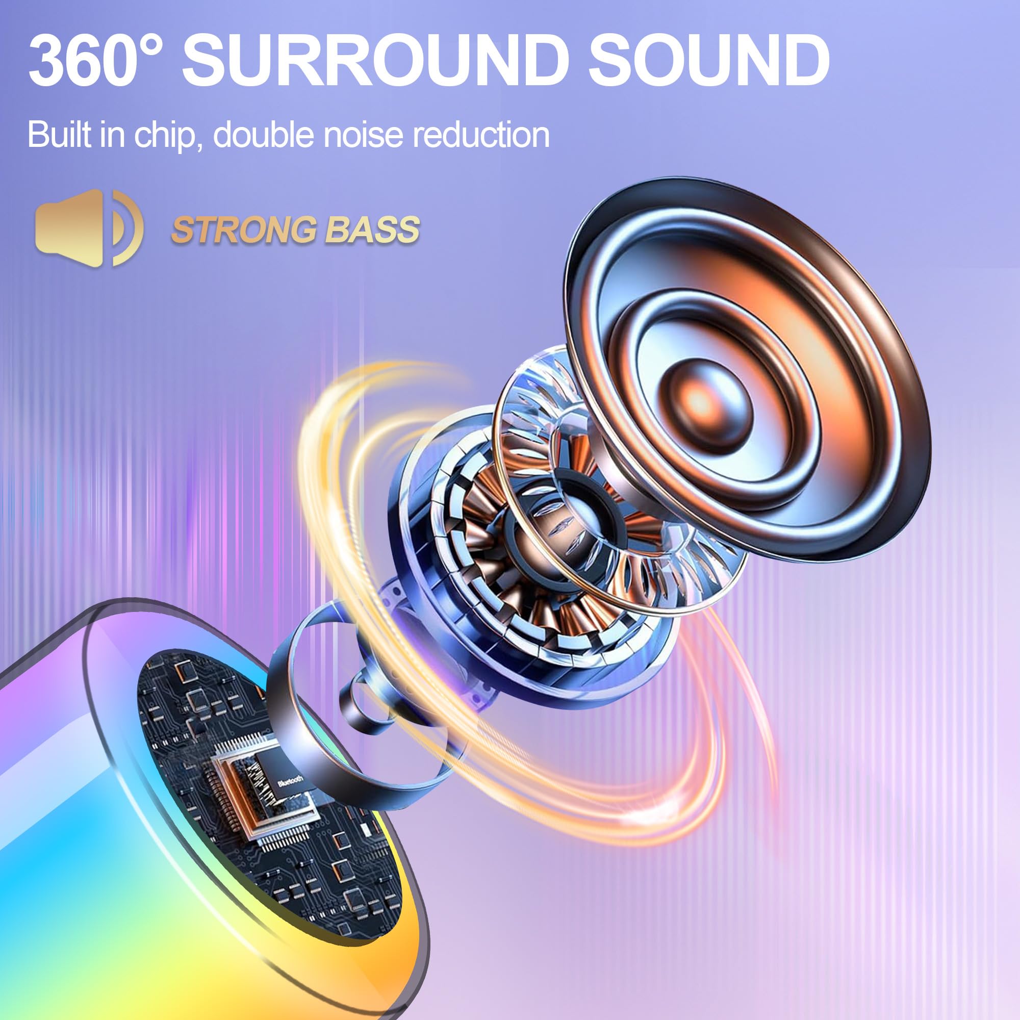 DeeprBling Mini Karaoke Machine with 2 Wireless Microphones, Portable Bluetooth Speaker with LED Lights, Kids Karaoke Machine with Voice Change Effects - Perfect for Birthday Gifts, Family Parties & Children's Singing Fun