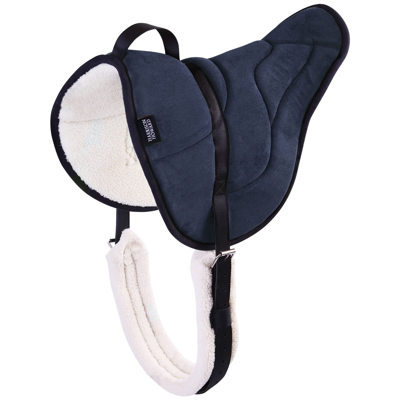 Harrison Howard Equestrian Saddle Pad - Breathable Horse Riding Pad with Girth & Non-Slip Bareback Pad for English & Western Riding | Trail Riding, Dressage & Training