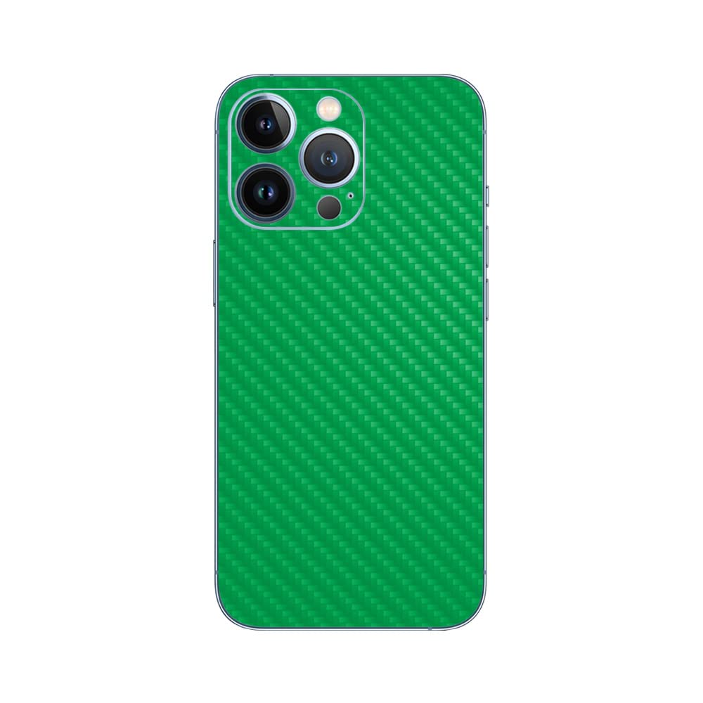 Premium Carbon Fiber Skin for Apple iPhone 13 Pro Max - Solid Green Protective Cover | Durable Textured Finish | Easy Application & Style Change | Made in USA | Perfect for Daily Use, Travel & Outdoor Activities