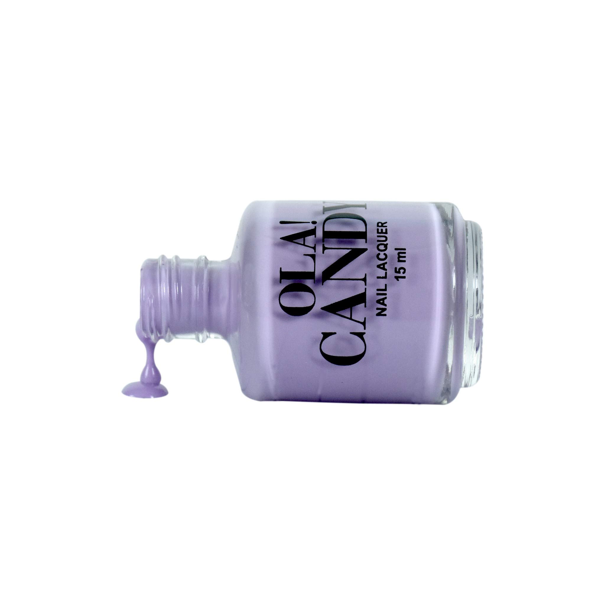 Ola Candy Nail Polish - Glossy Finish Lite Purple (15ml) - Long Lasting Vegan Nail Lacquer for Manicure & Pedicure | Perfect for Parties, Weddings & Everyday Wear