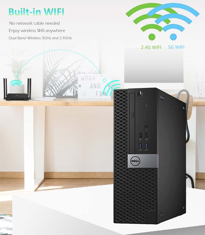 Dell OptiPlex 5040 SFF Business Desktop PC - Intel Core i5-6500 Quad-Core 3.2GHz (Turbo 3.6GHz), 16GB RAM, 512GB NVMe SSD, WiFi, Bluetooth, HDMI, Wireless Keyboard & Mouse, Windows 10 Pro (Renewed) - Perfect for Office Work, Home Computing & Small Business Use