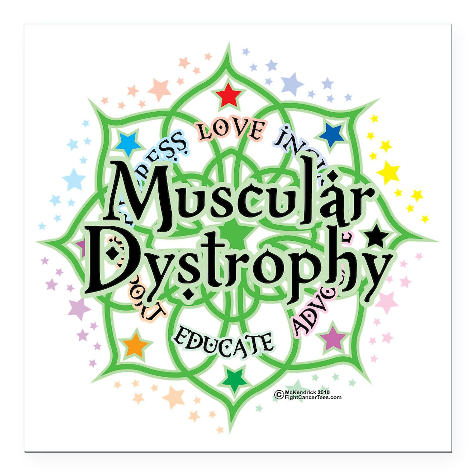 Muscular Dystrophy Awareness Lotus Square Car Magnet - 3