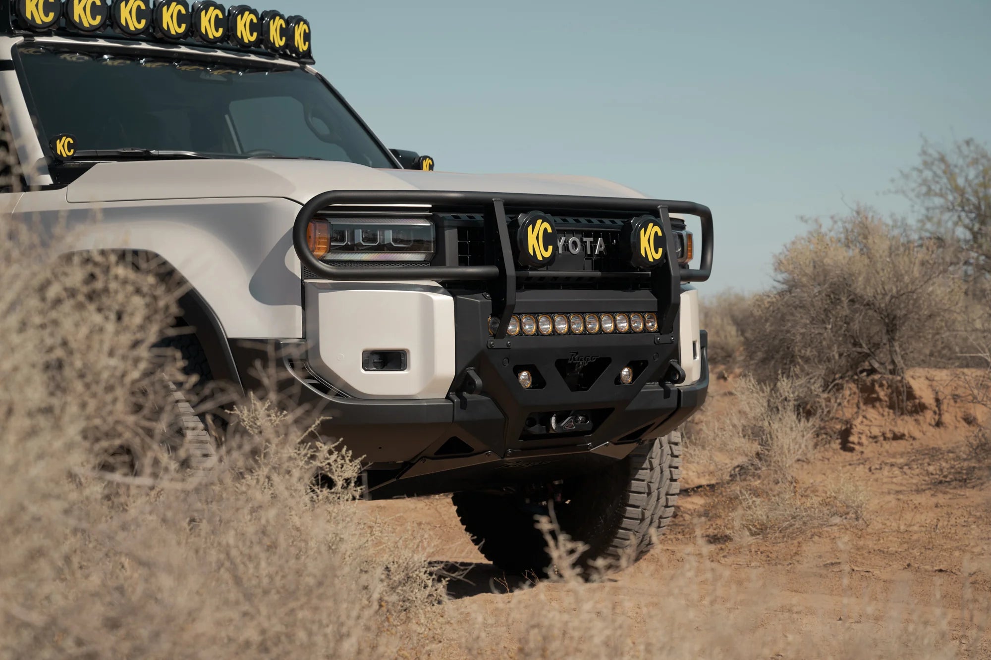 Rago Fabrication Heavy Duty Brush Guard for Center Mount Winch Front Bumper | Compatible with 2024+ Toyota Land Cruiser 250 Series | Off-Road Protection & Vehicle Security for Adventure & Daily Driving