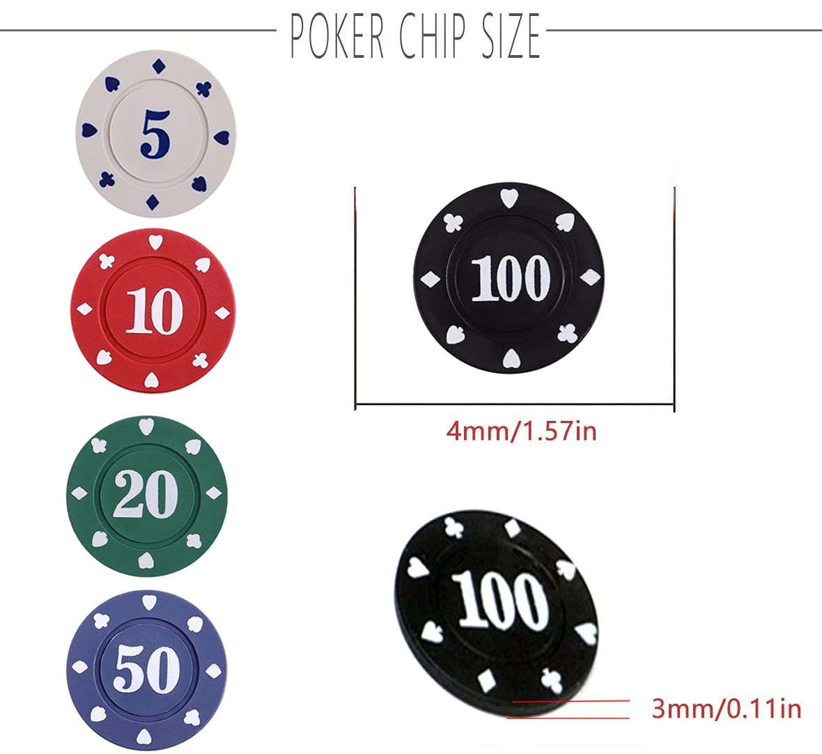 Premium IXIGER Poker Chips Set - 100pcs Plastic Casino-Style Chips with Black Velvet Pouch Bag for Math Learning, Game Nights & Poker Parties - Perfect for Home Entertainment, Classroom Counting & Casino-Themed Events