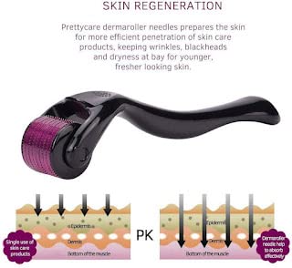 SHOPARAM 0.5mm Derma Roller with 540 Titanium Needles - Professional Microneedling Tool for Face, Scalp & Beard Care - Stimulates Collagen, Reduces Wrinkles & Promotes Hair Growth - Perfect for At-Home Skin Rejuvenation & Beauty Routine