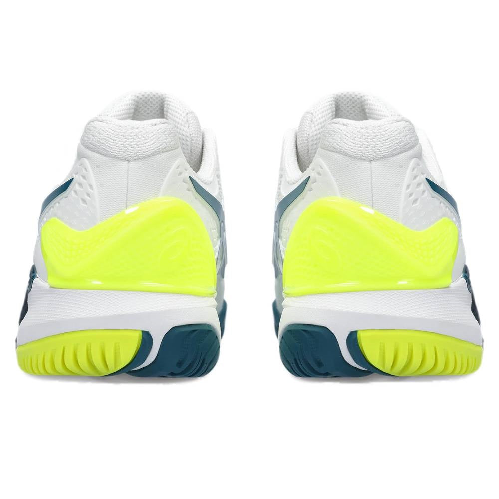ASICS Gel Resolution 9 Men's Tennis Shoes - White/Restful Teal - High-Performance Court Shoes for Competitive Play & Training - Perfect for Hard Court Tennis Matches & Gym Workouts