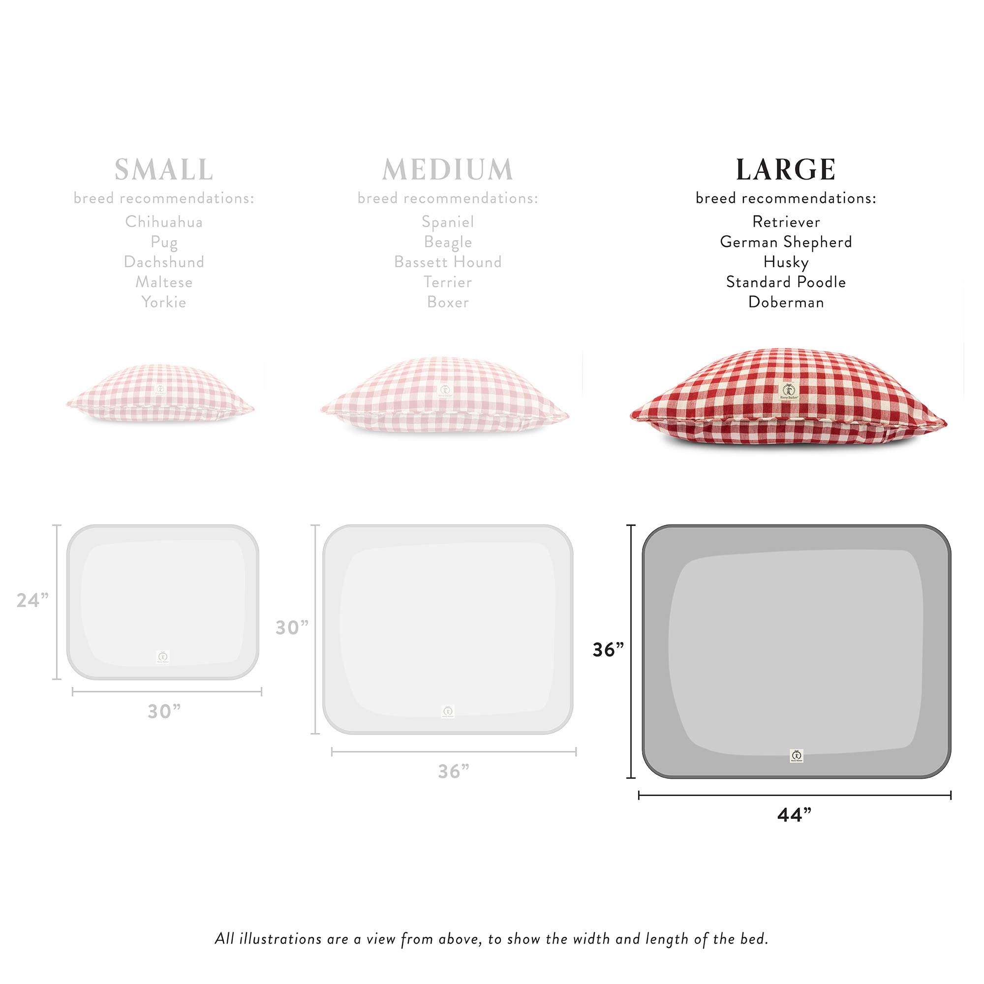 Buffalo Check Envelope Dog Bed - Large Red Plaid Pet Bed for Medium to Large Dogs | Cozy Sleeping Spot for Living Room, Bedroom or Crate