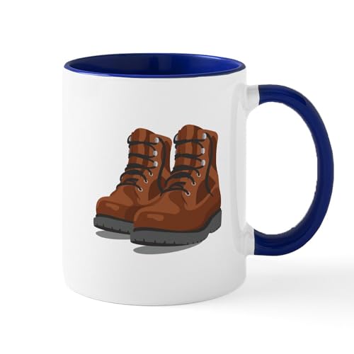White/Navy Inside - Hiking Boots Mugs