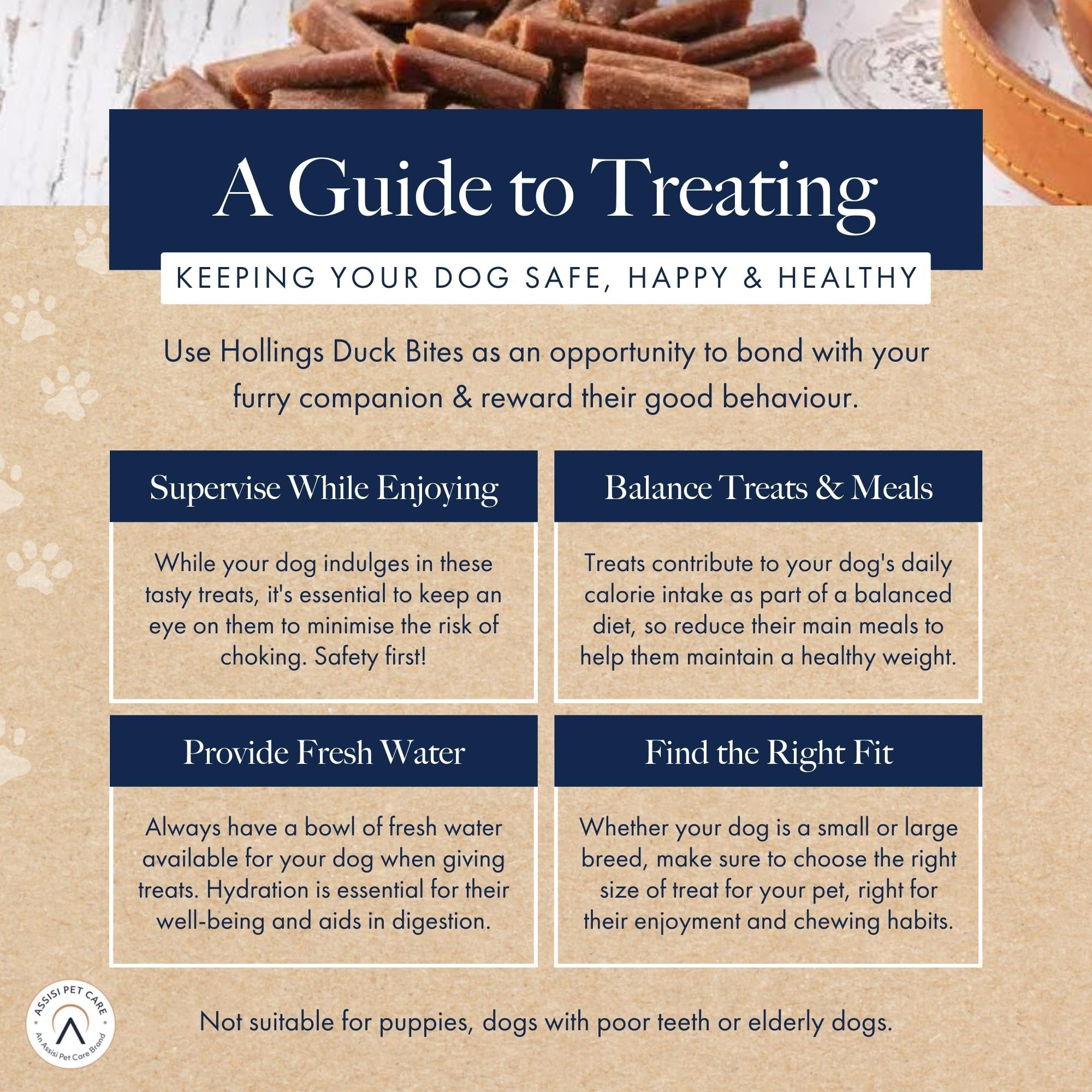 Hollings Duck Bites Dog Training Treats - High Protein, 100% Natural Duck Flavor Snacks for Adult Dogs (75g) | Perfect for Obedience Training, Reward Treats & Positive Reinforcement