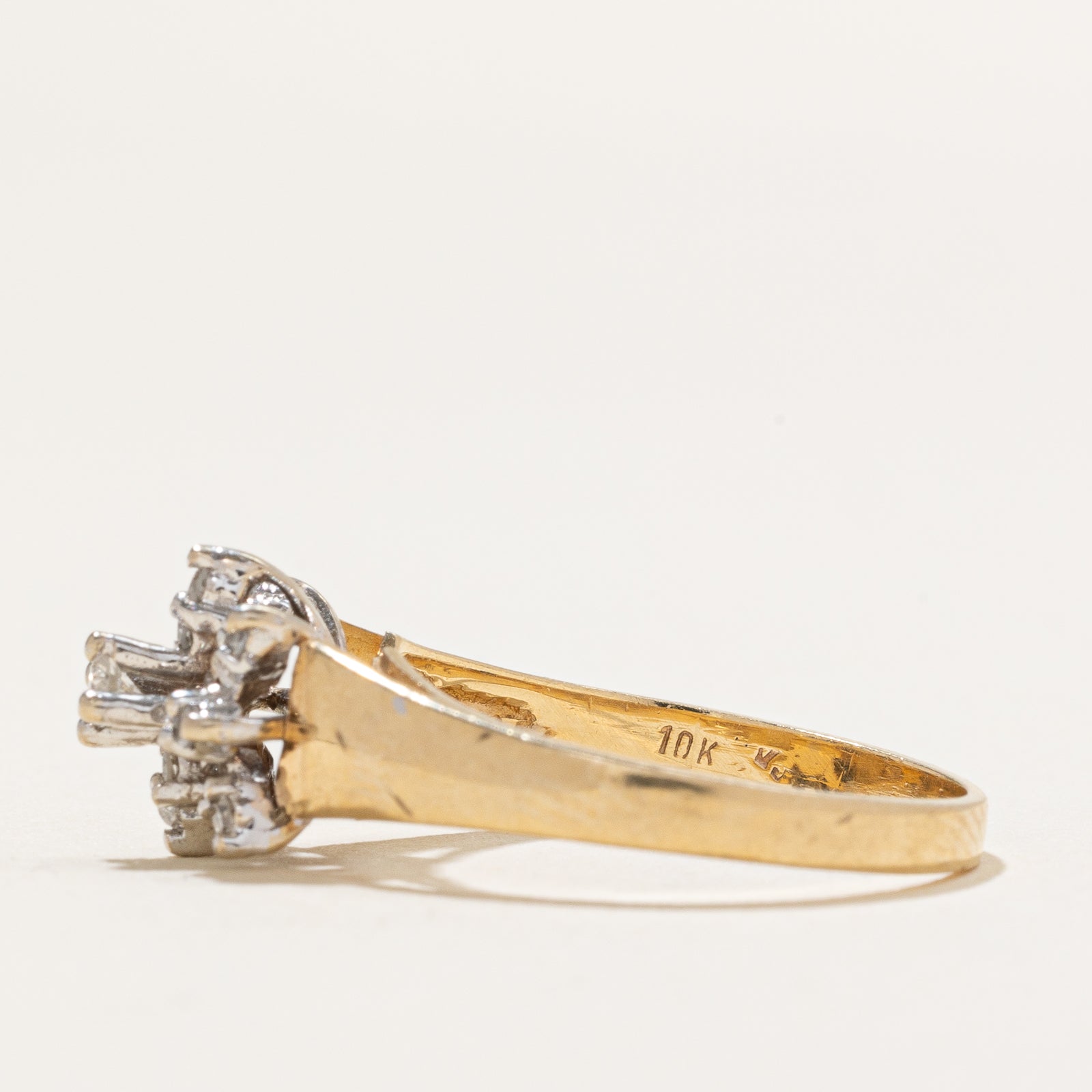 0.15ctw Petal Diamond Ring for Women - Size 6.5 | Elegant Floral Engagement & Wedding Band | Perfect for Proposals, Anniversaries & Special Occasions