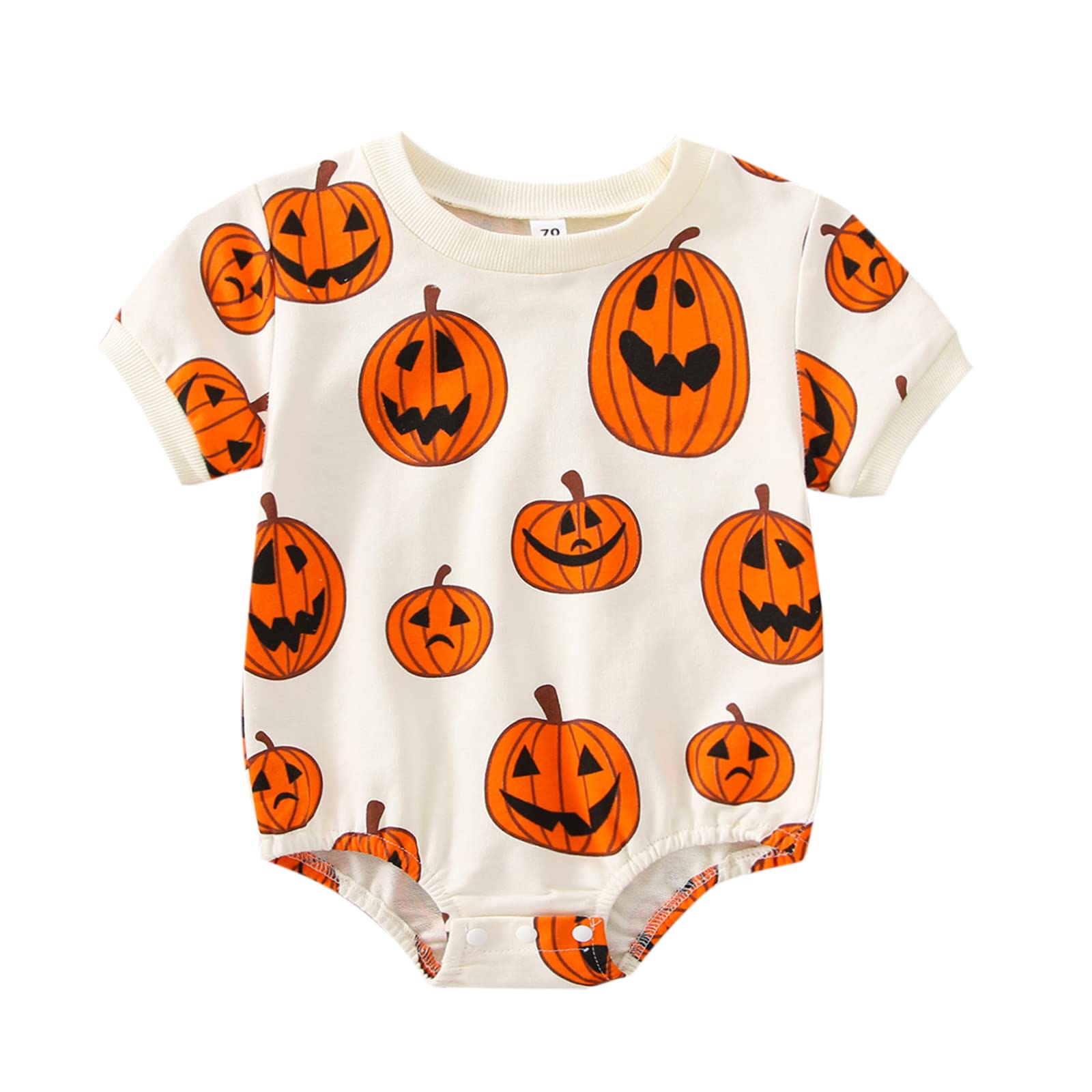 MoZiKQin Baby Halloween Outfit - Pumpkin Oversized Romper Onesie for Boys & Girls | Cute Halloween Costume for Infants & Toddlers | Perfect for Trick-or-Treating & Photo Shoots