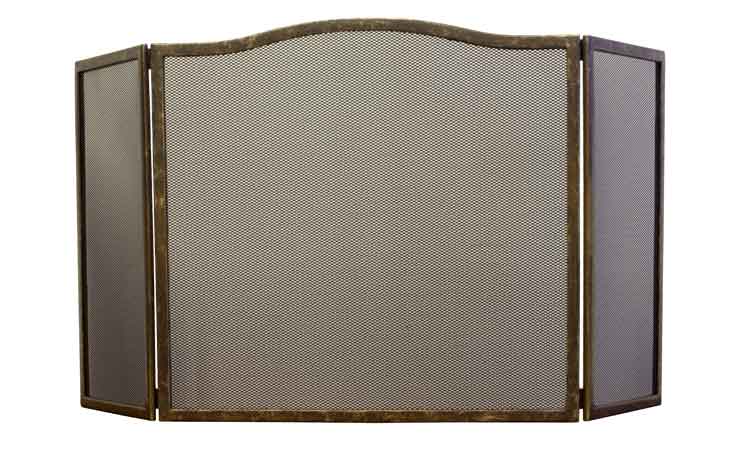 Vintage Brass Fire Screen Enskede 100cm - Elegant Fireplace Guard for Home Decor & Safety - Perfect for Living Rooms, Bedrooms & Rustic Interiors