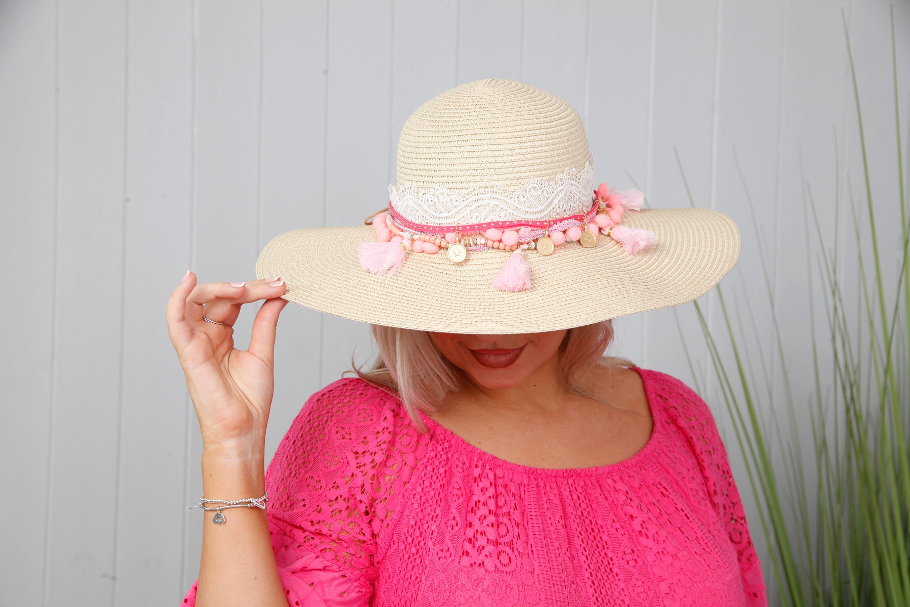 Shellie Straw Hat for Women - Natural Beige Wide Brim Summer Beach Hat - Perfect for Vacation, Outdoor, and Sun Protection
