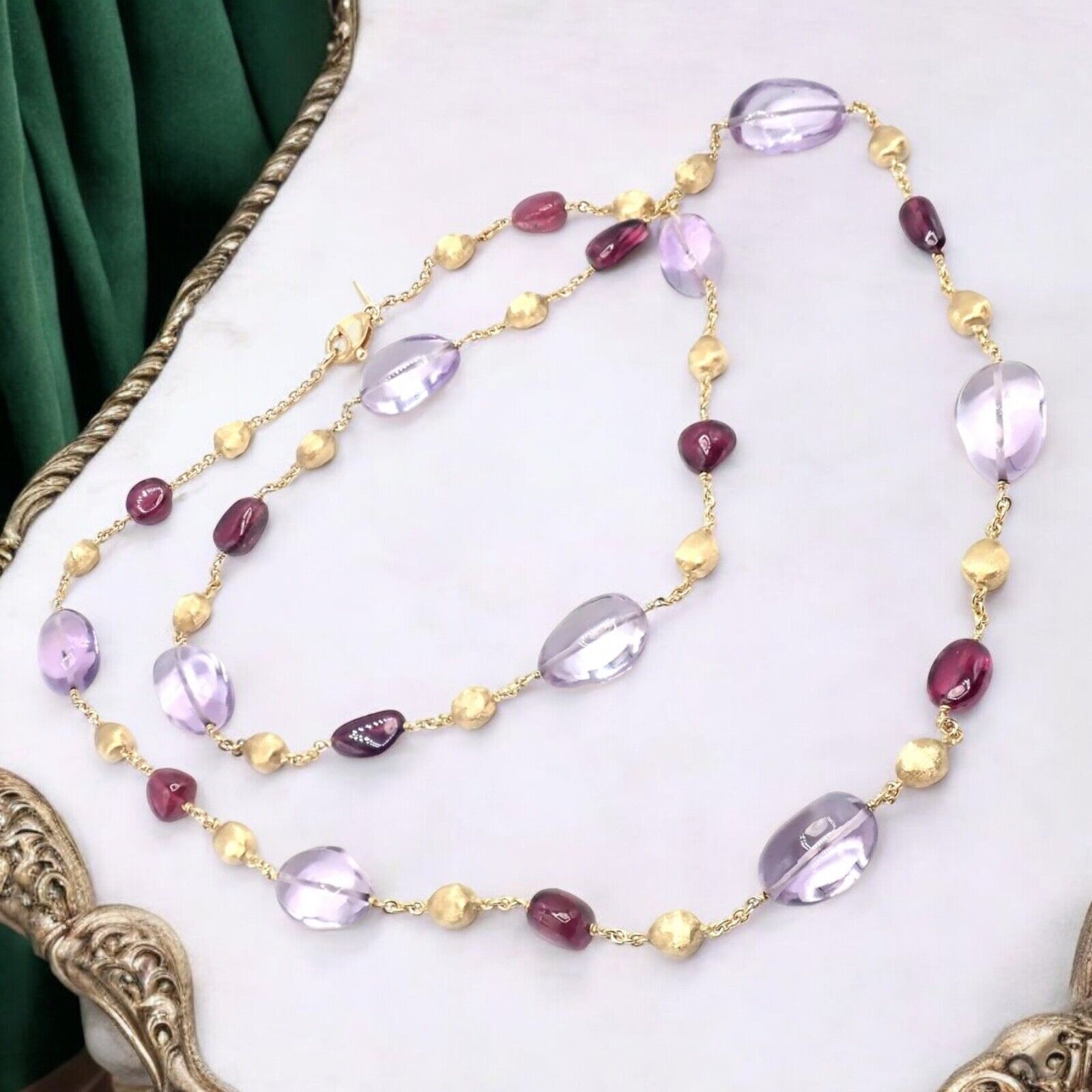 Authentic Marco Bicego 18k Yellow Gold Amethyst Rhodolite Garnet 31