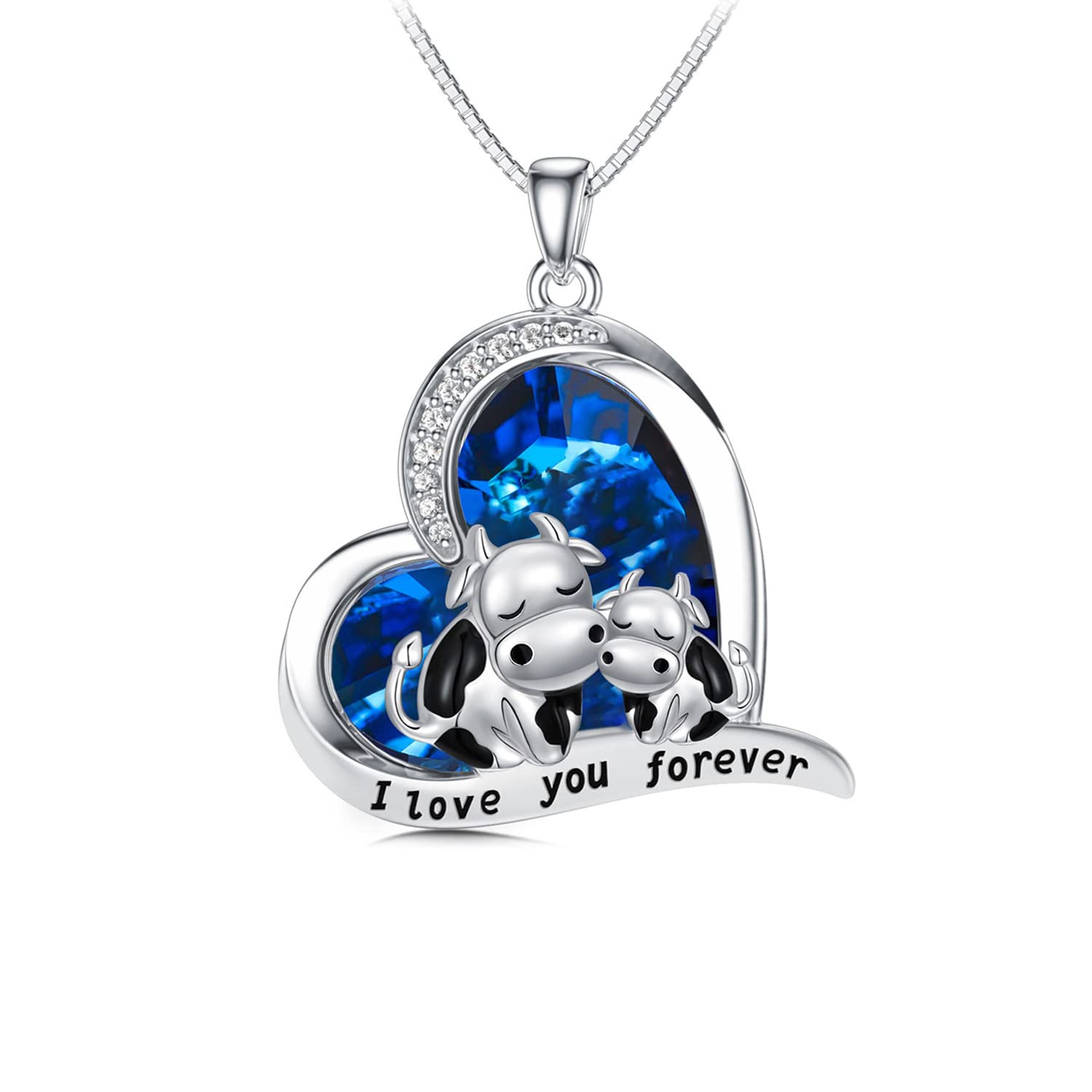 925 Sterling Silver Cow Necklace for Women - Mothers Day Gifts for Mom, Girls, Her - Unique Pendant Jewelry for Birthday, Anniversary, and Everyday Wear