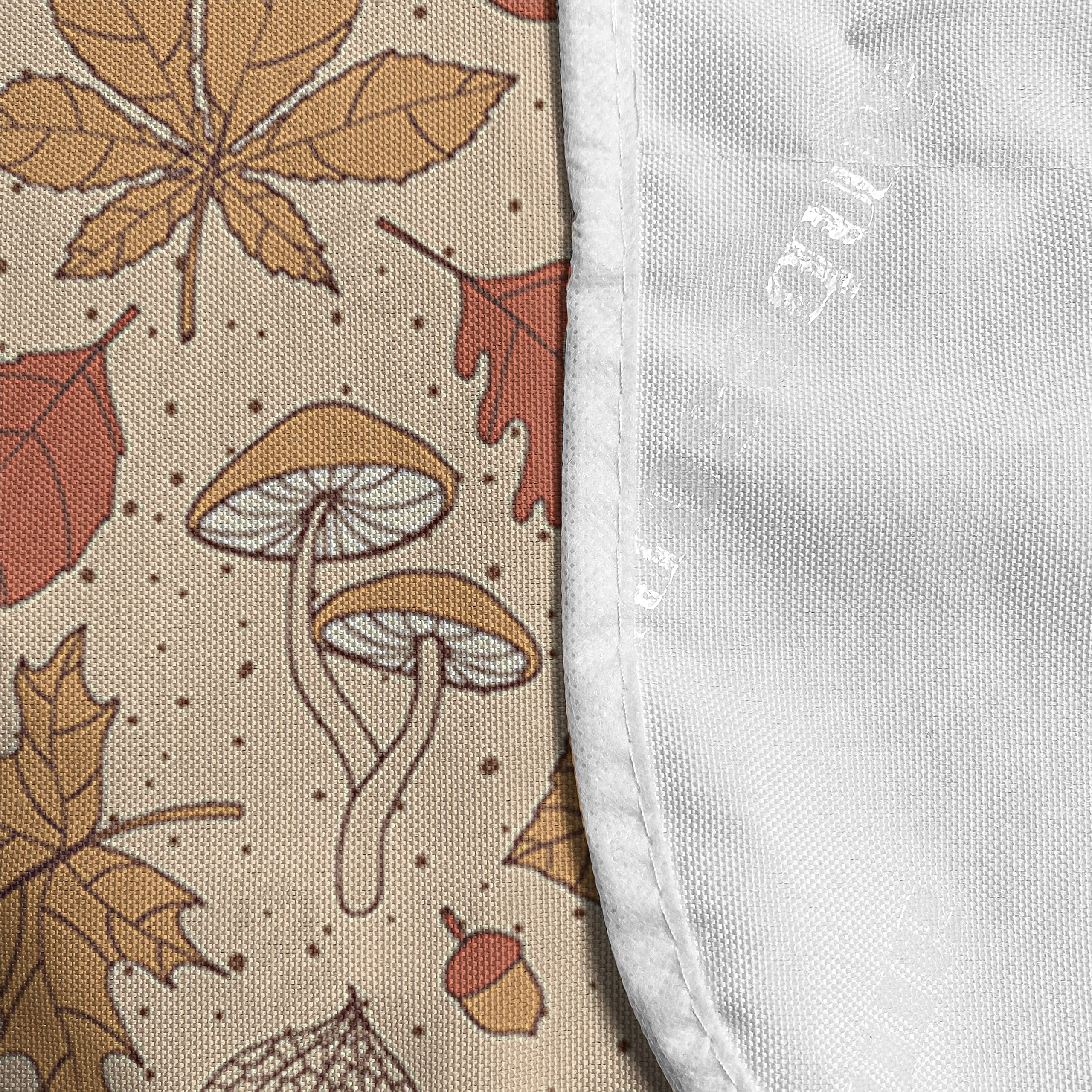 Ambesonne Autumn Microwave Cover - Waterproof Fall Woodland Leaves & Mushrooms Design, Earthy Tones Kitchen Organizer with Pockets, 36