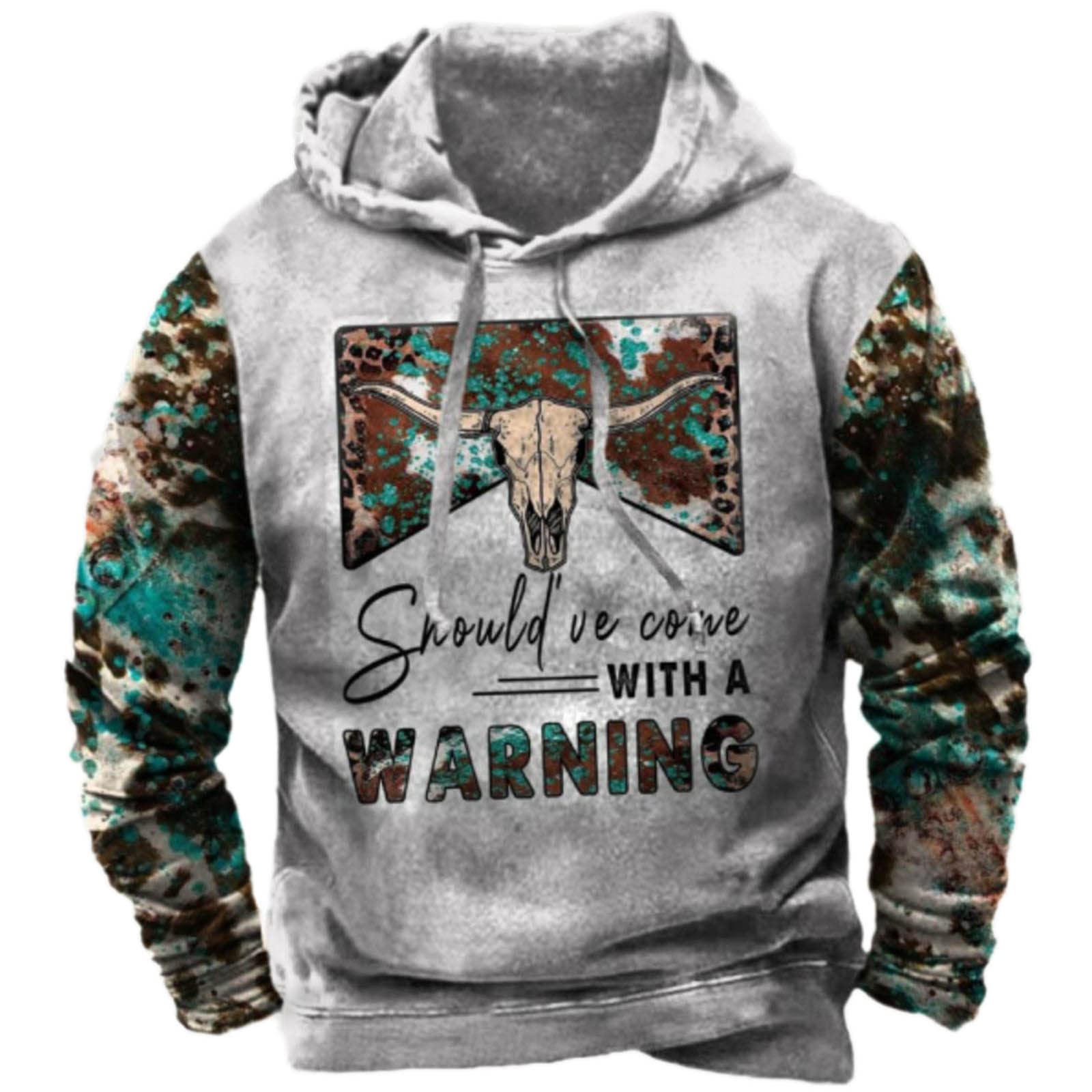 Men's Graphic Hoodie - Western Aztec Ethnic Pullover Sweatshirt | Vintage Casual Lightweight Hooded Sweatshirt for Men | Plus Size Comfort Fit | Perfect for Streetwear, Outdoor Activities & Lounge Wear