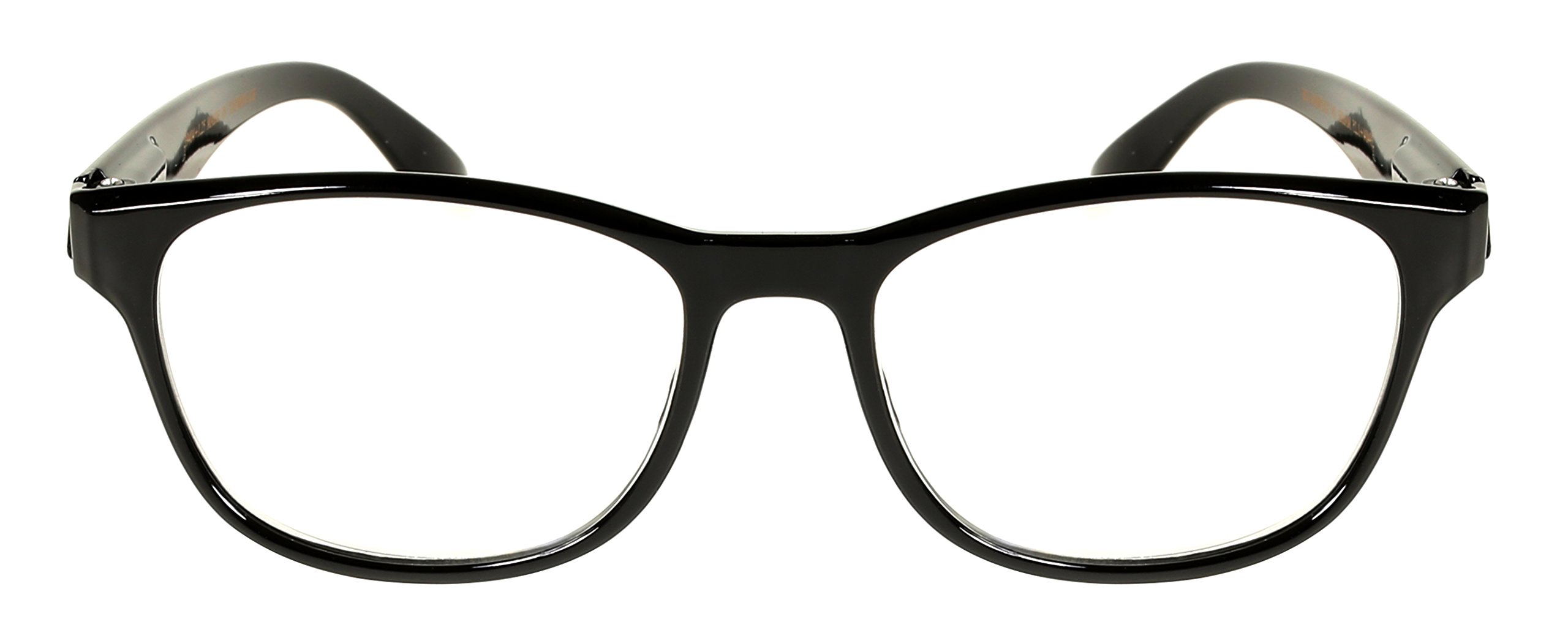 Edge I-Wear Classic Square Reading Glasses for Women & Men - Plastic Spring Hinge Readers 39404STT - Perfect for Reading, Computer Work & Daily Use
