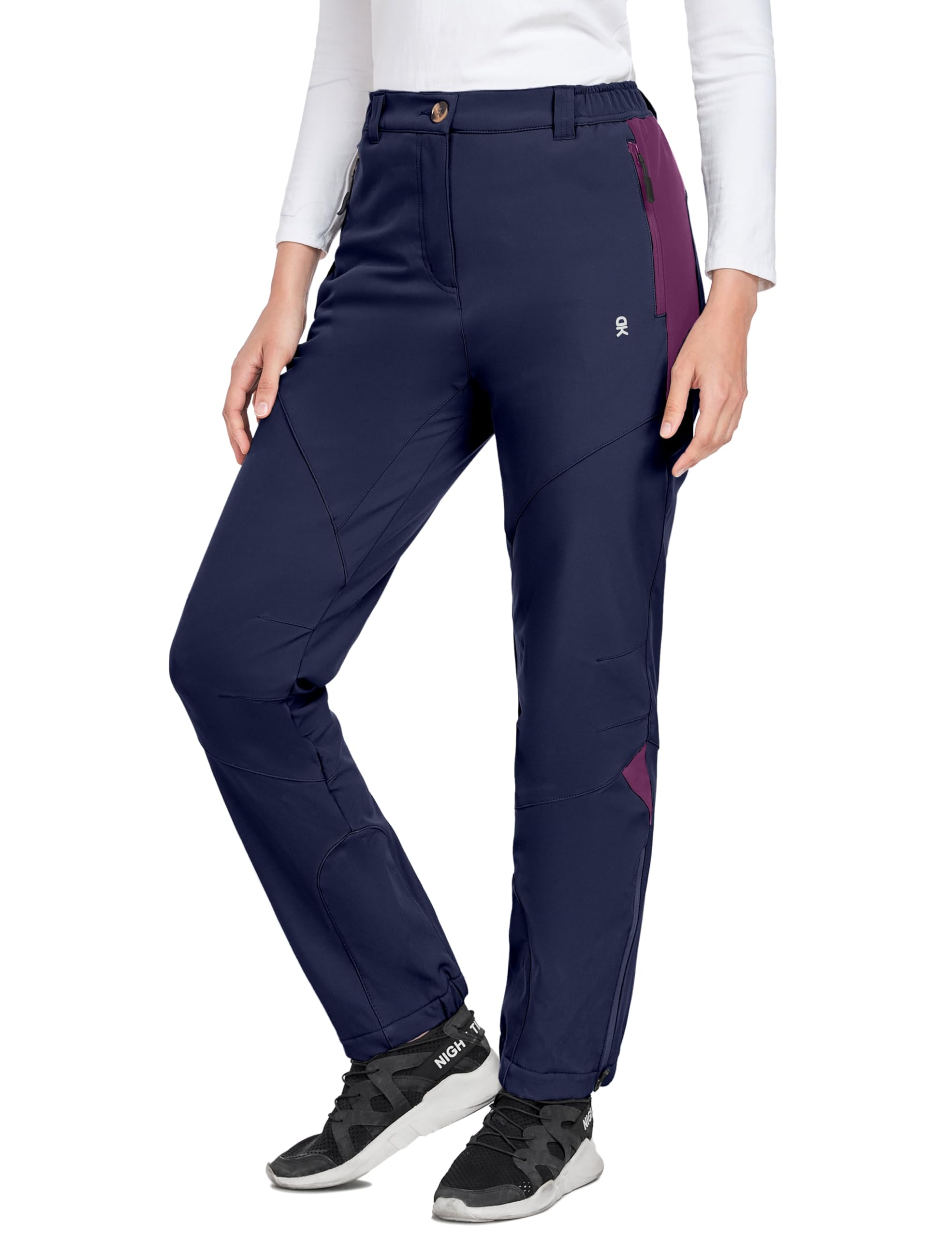 Little Donkey Andy Women's Fleece-Lined Waterproof Softshell Pants - Winter Hiking, Skiing & Snowboarding Thermal Pants for Outdoor Adventures