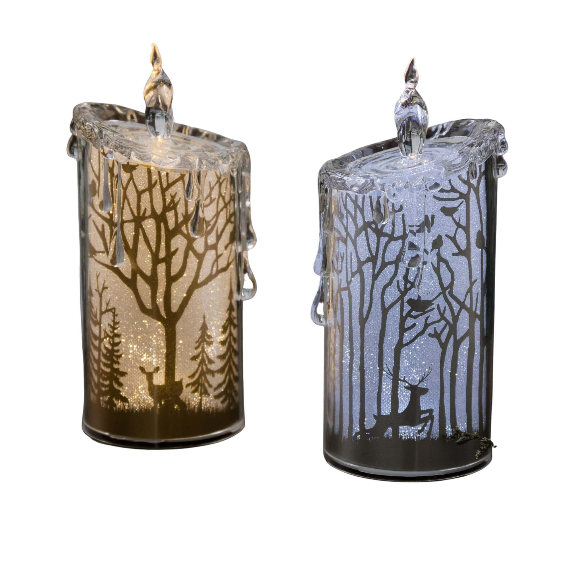 LED Glittering Scenery Candles Set of 4 - 7.75