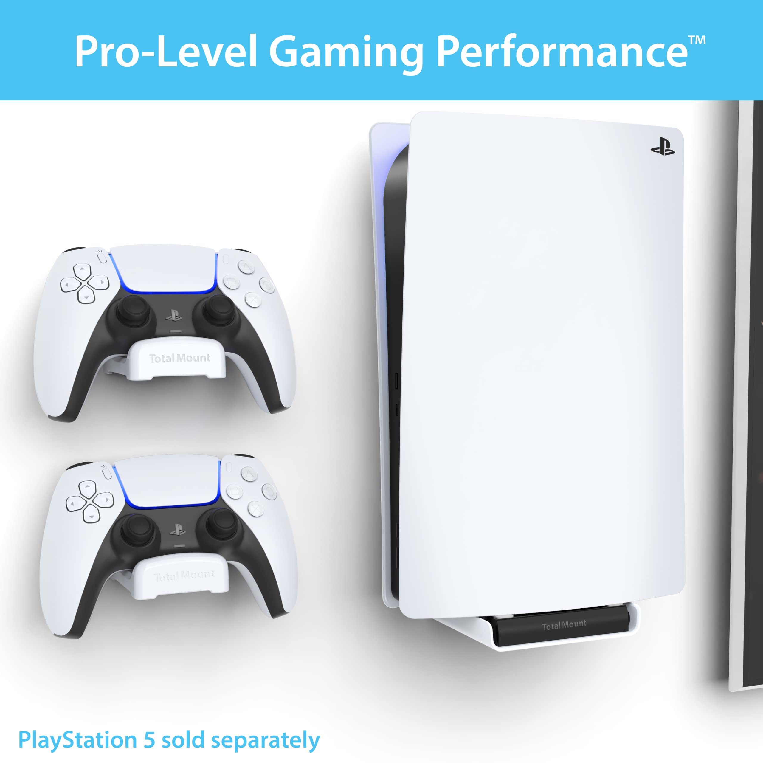 PS5 Controller Mount Bundle - Secure Charging Stand for DualSense Controllers | Perfect for Gaming Setup & Organized Playstation 5 Accessories